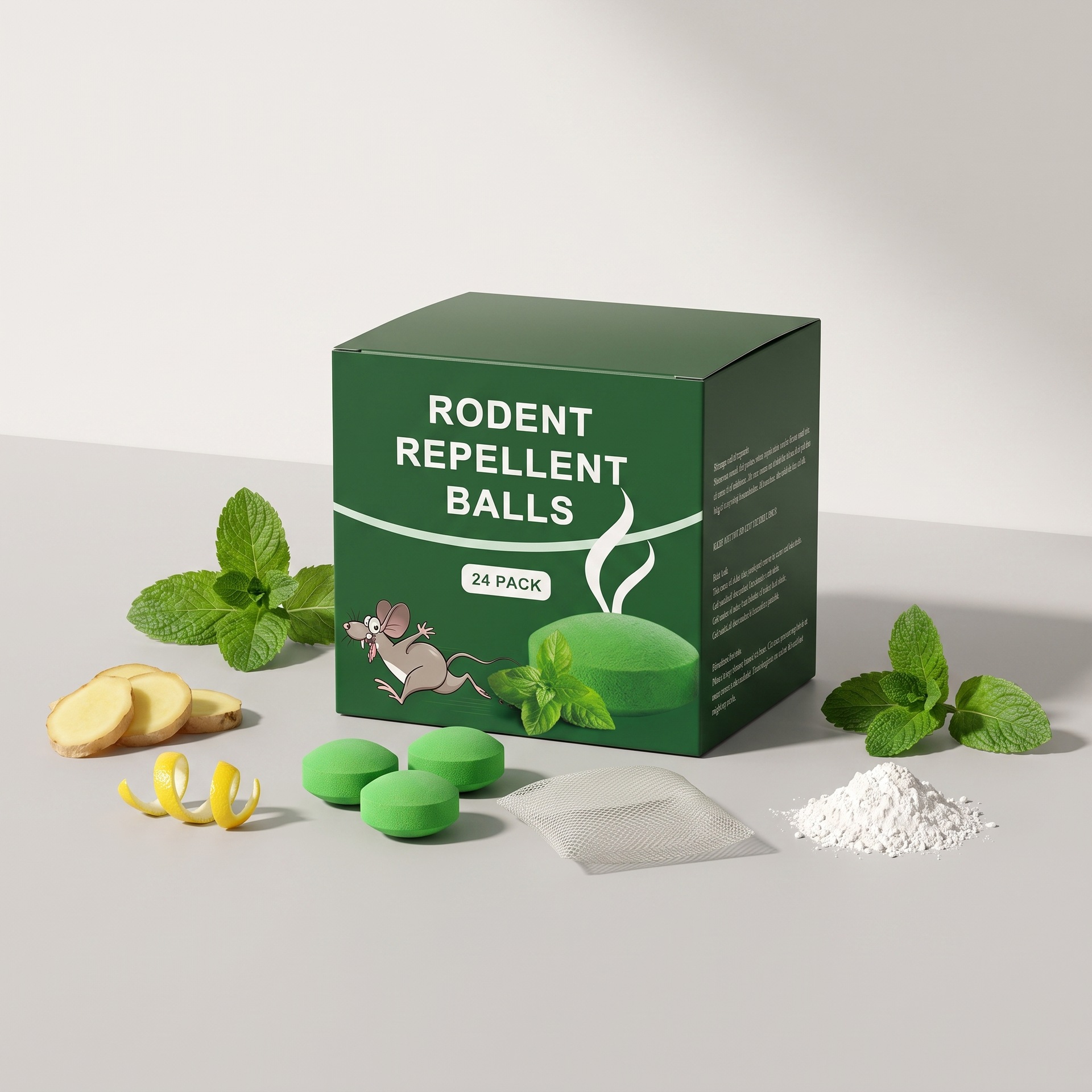 Rattenabwehrtabletten, Geeignet Für Den Innen- Und Außenbereich, Vertreiben Ratten Und Verhindern Deren Beeinträchtigung Des Pflanzenwachstums. Enthält Milde, Nicht Klebende Inhaltsstoffe. – 24er-pack