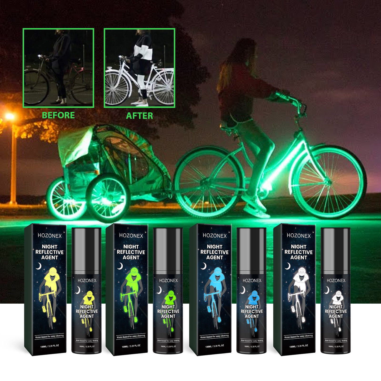 Reflektierendes Nachtspray Für Fahrräder, Kleidung Und Warnschilder – Umweltfreundliches, Fluoreszierendes Nachtspray – Fluoreszierendes Gelb, 100 Ml -- Biemmedue