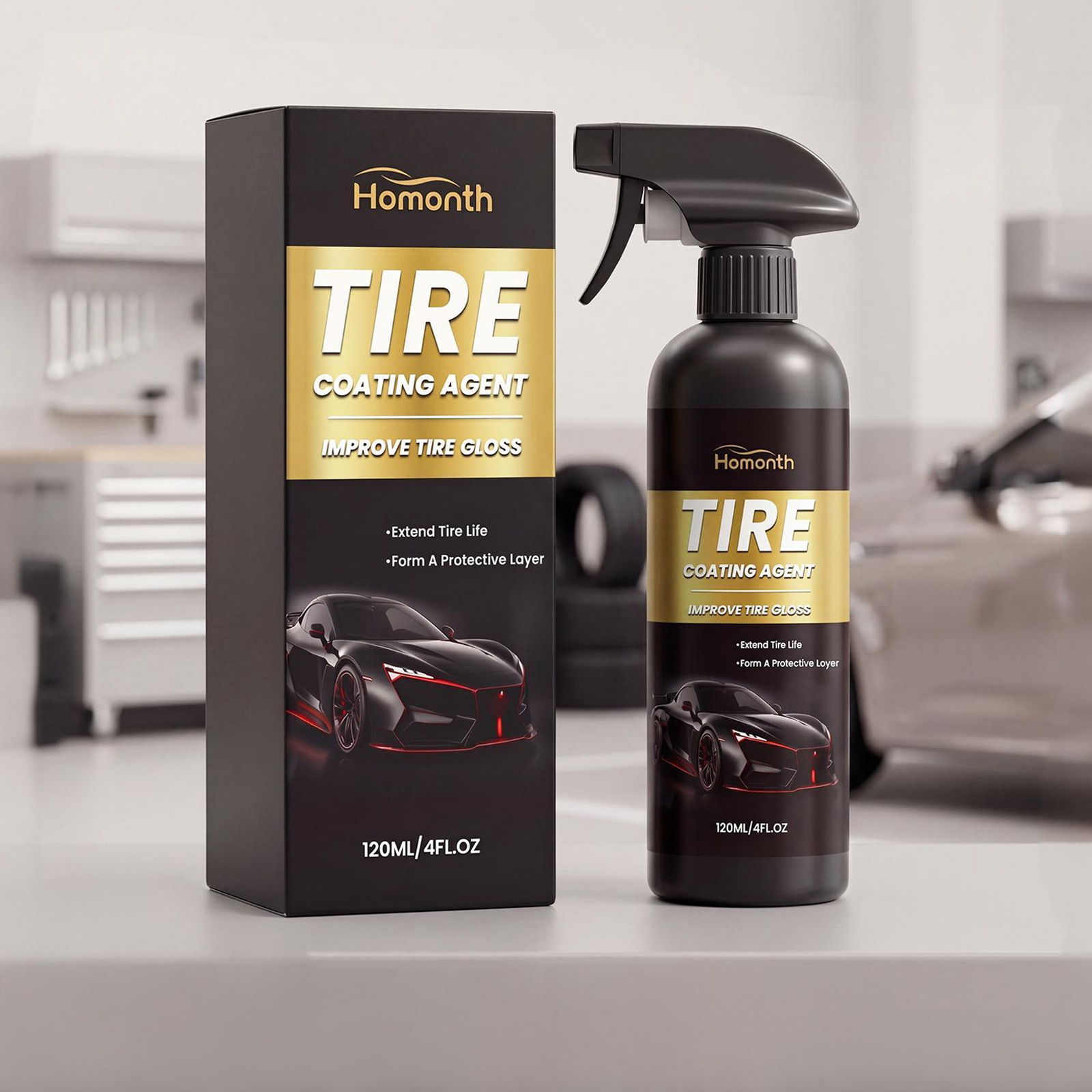 Reifenglanz-spray – Spray Zur Täglichen Reinigung, Pflege Und Aufbereitung Von Autoreifen – 120 Ml -- Dtekgaz