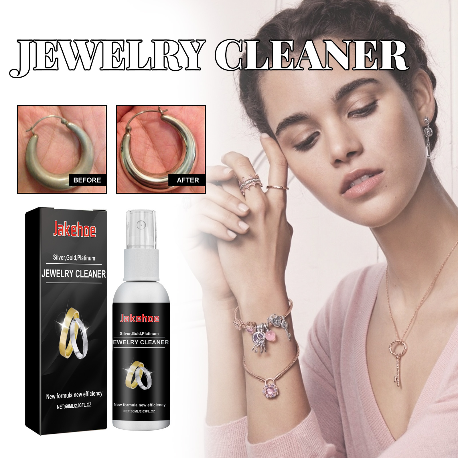 Reinigungs- Und Pflegelösung Für Gold- Und Silberschmuck, Uhren Und Diamantringe – Fleckenentferner Und Antioxidativer Reiniger – 60 Ml -- Biemmedue