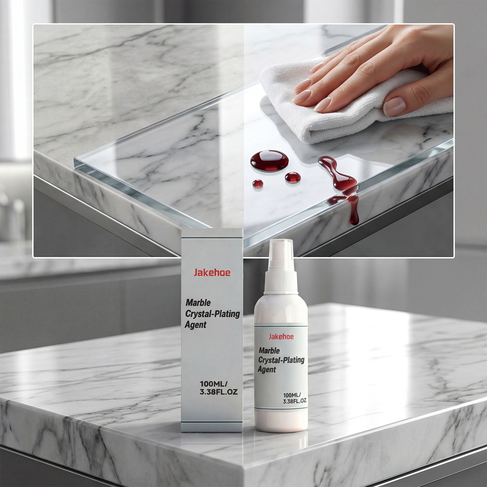 Reinigungsmittel Für Marmorkristalle Zur Täglichen Reinigung, Politur, Aufarbeitung Und Pflege – Verbessert Den Marmorglanz – 100 Ml -- Biemmedue