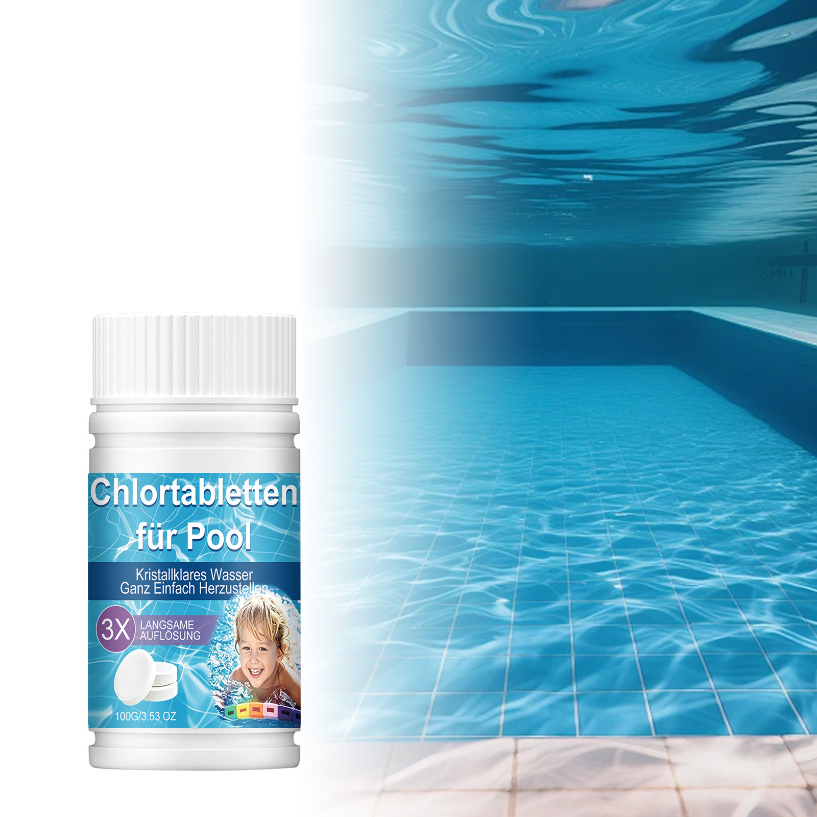 Reinigungstabletten Und Reinigungstücher Für Aufblasbare Planschbecken, Für Freibäder, Zur Wasserklärung, Algenbekämpfung Und Kalkentfernung. Muster Erhältlich. – 100 G -- Biemmedue