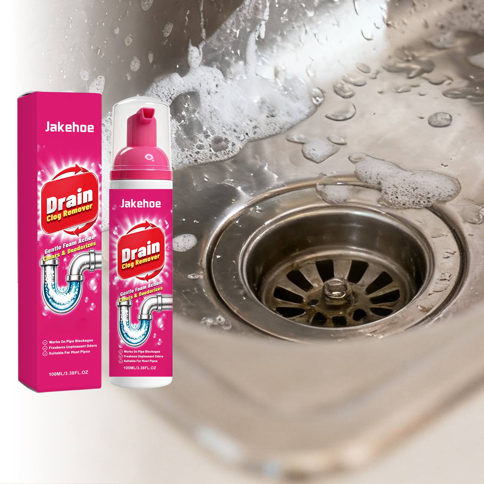 Rohrreiniger Für Toiletten- Und Küchenabflüsse, Entfernt Flecken Und Kalk, Löst Fett Und Sorgt Für Ein Sauberes Und Frisches Gefühl – 100 Ml -- Biemmedue