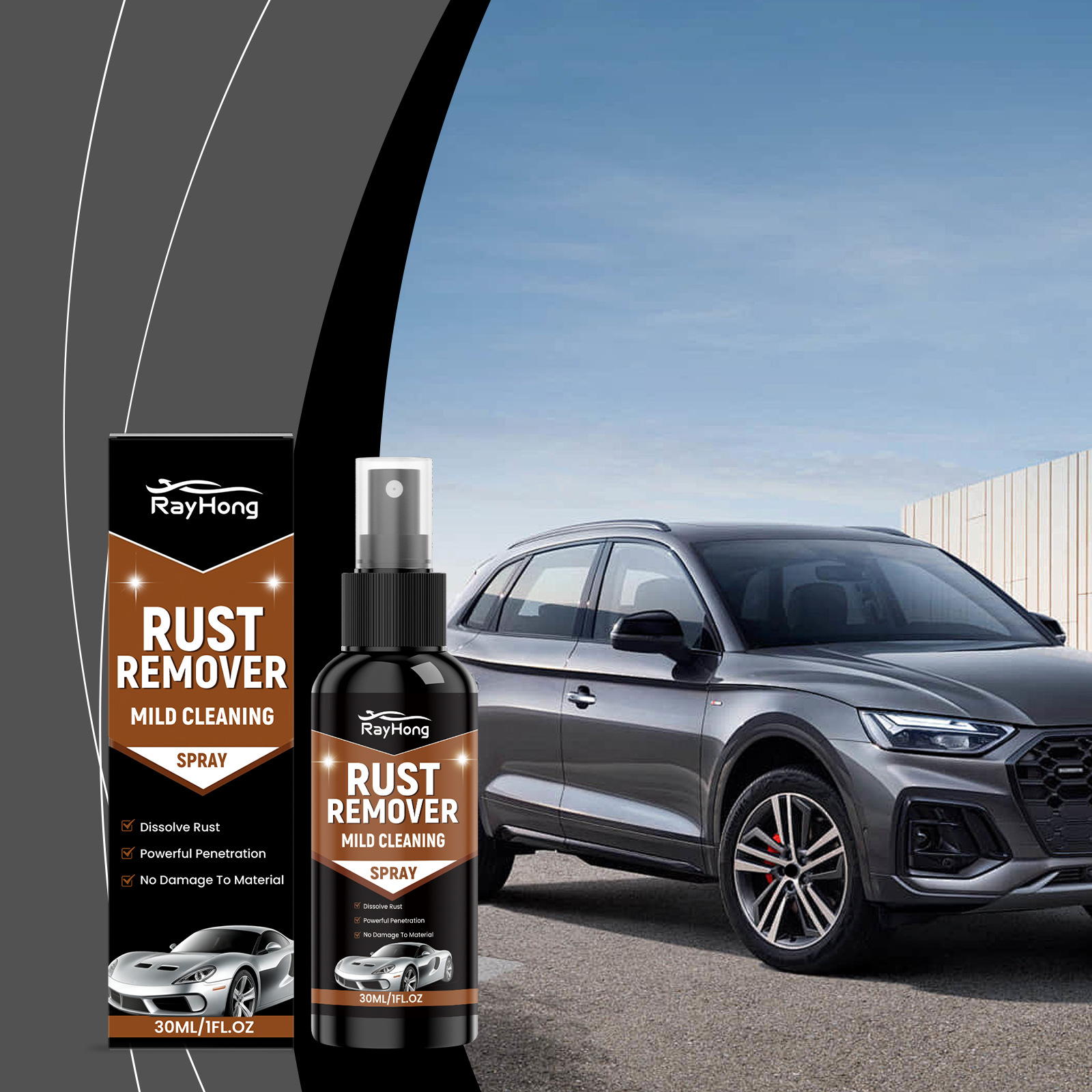 Rostentferner-spray Für Autolack, Reifen, Fahrgestell, Metallreinigung, Restaurierung, Aufhellung, Tägliche Reinigung Und Fleckenentfernung – 30 Ml -- Biemmedue