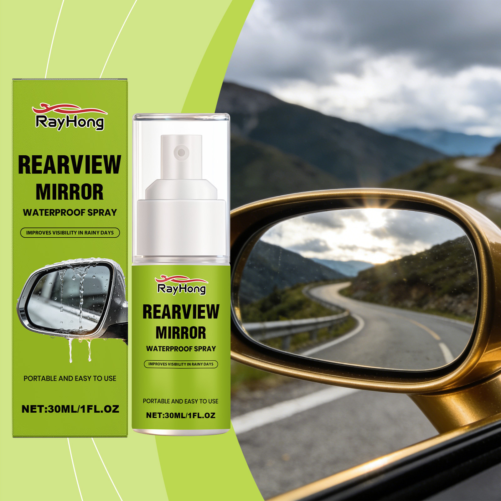 Rückspiegel-imprägnierspray, Für Die Tägliche Reinigung Und Fleckenentfernung Von Autospiegeln, Praktisches Imprägnierspray Für Regentage – 30 Ml -- Biemmedue