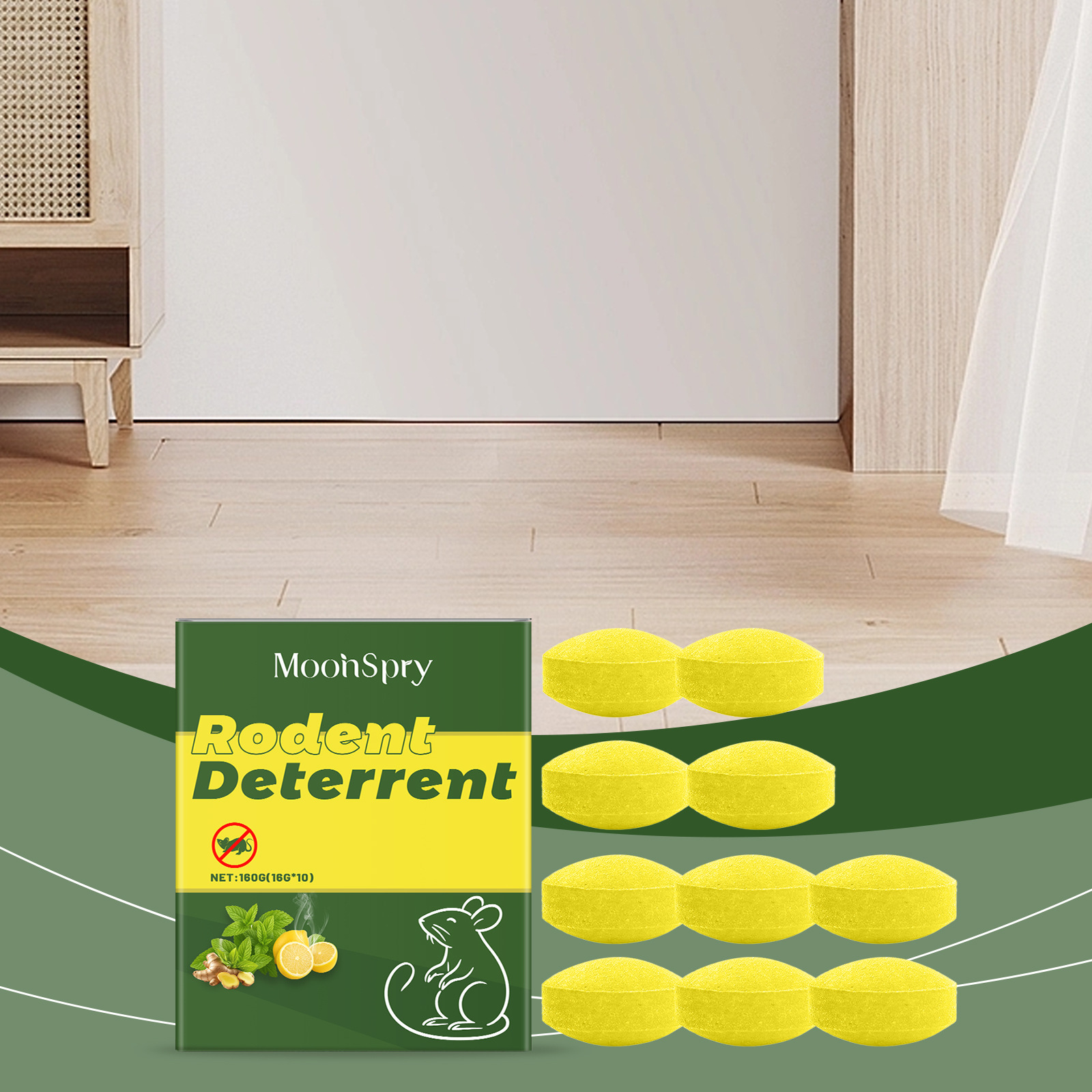 Sanftes Nagetierabwehrmittel Für Den Täglichen Gebrauch Im Innen- Und Außenbereich, Reduziert Die Belästigung Durch Nagetiere. Praktische Nagetierabwehrtabletten – 10 Tabletten + 3 Netzbeutel -- Biemm