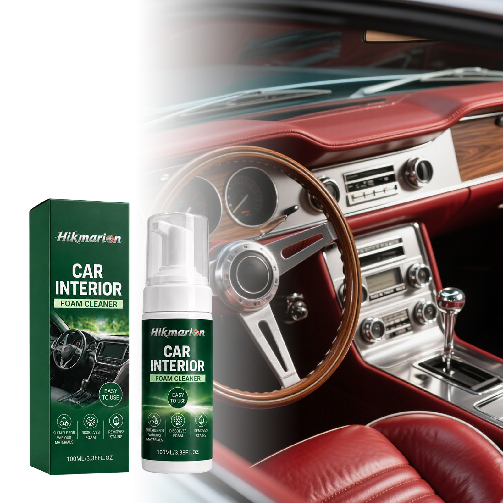 Schaumreiniger Für Den Autoinnenraum Zur Reinigung, Staubentfernung, Fleckenentfernung Und Aufbereitung Von Sitzen Und Armaturenbrett – 100 Ml -- Biemmedue