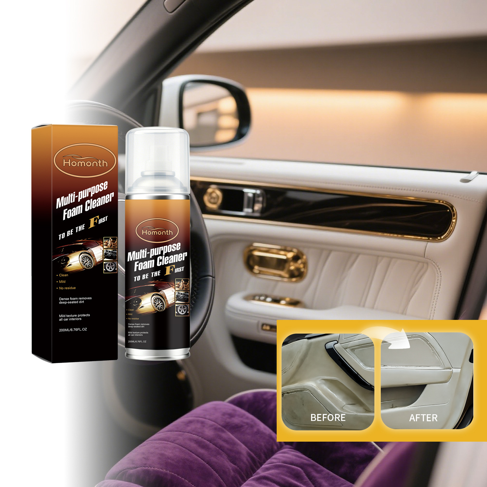 Schaumreiniger Für Den Fahrzeuginnenraum – Praktisch Für Die Reinigung Und Tägliche Pflege Von Oberflächen Im Fahrzeuginnenraum – 200 Ml -- Biemmedue