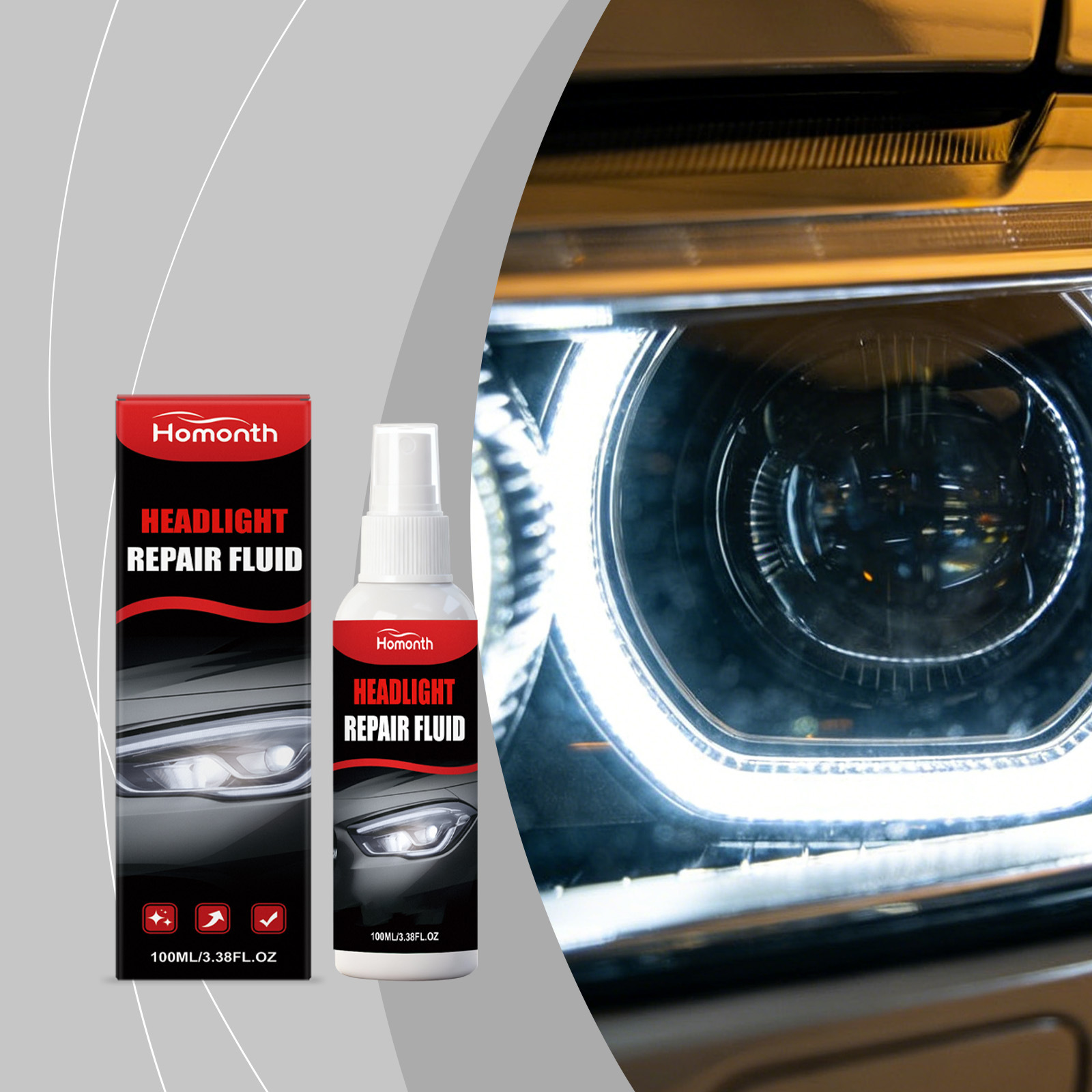 Scheinwerfer-aufbereitungsmittel Für Autoscheinwerfer – Behandlung Von Vergilbung Und Trübung, Oberflächenpolitur, Aufbereitung, Reinigung Und Pflege – 100 Ml -- Biemmedue