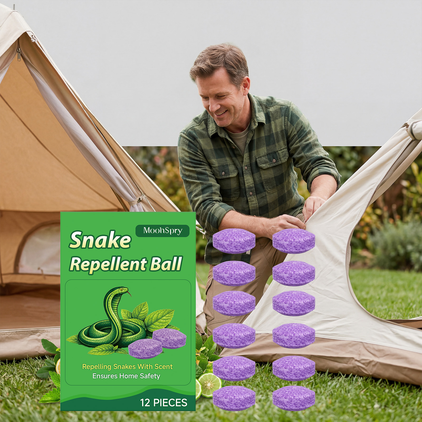 Schlangenabwehrkugeln Mit Mildem, Natürlichem Pflanzenduft – Ideal Für Camping, Angeln Und Terrasse. – 12 Stück -- Dtekgaz