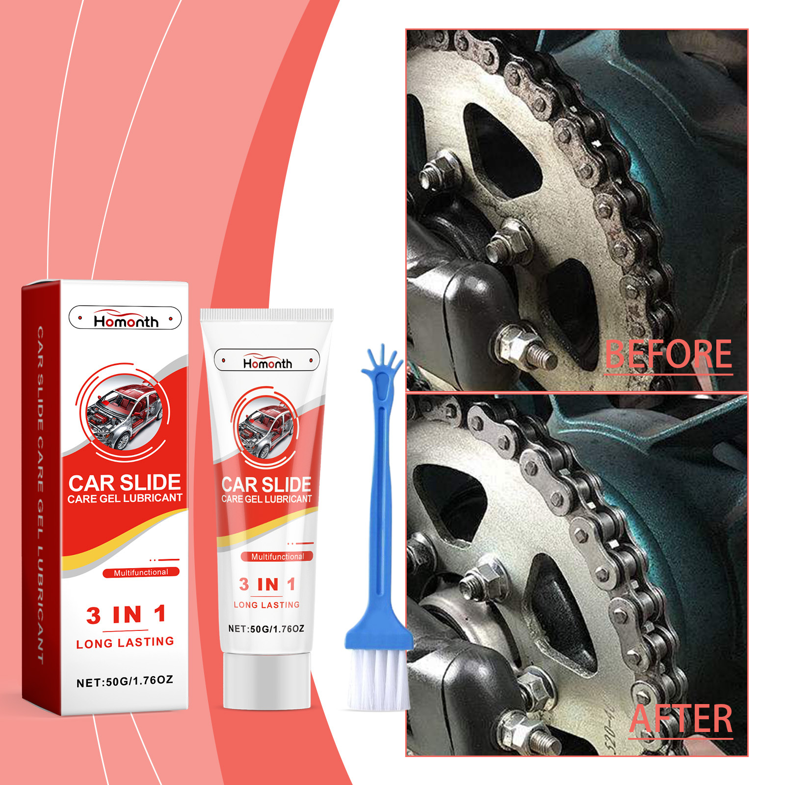 Schmiergel Für Autos, Autofett, Kabelmanagement, Nabenlager, Steuersatzfett, Fahrradwartungsfett – Schmiergel Für Autos 50 G × 1 + Pinsel × 1 -- Biemmedue