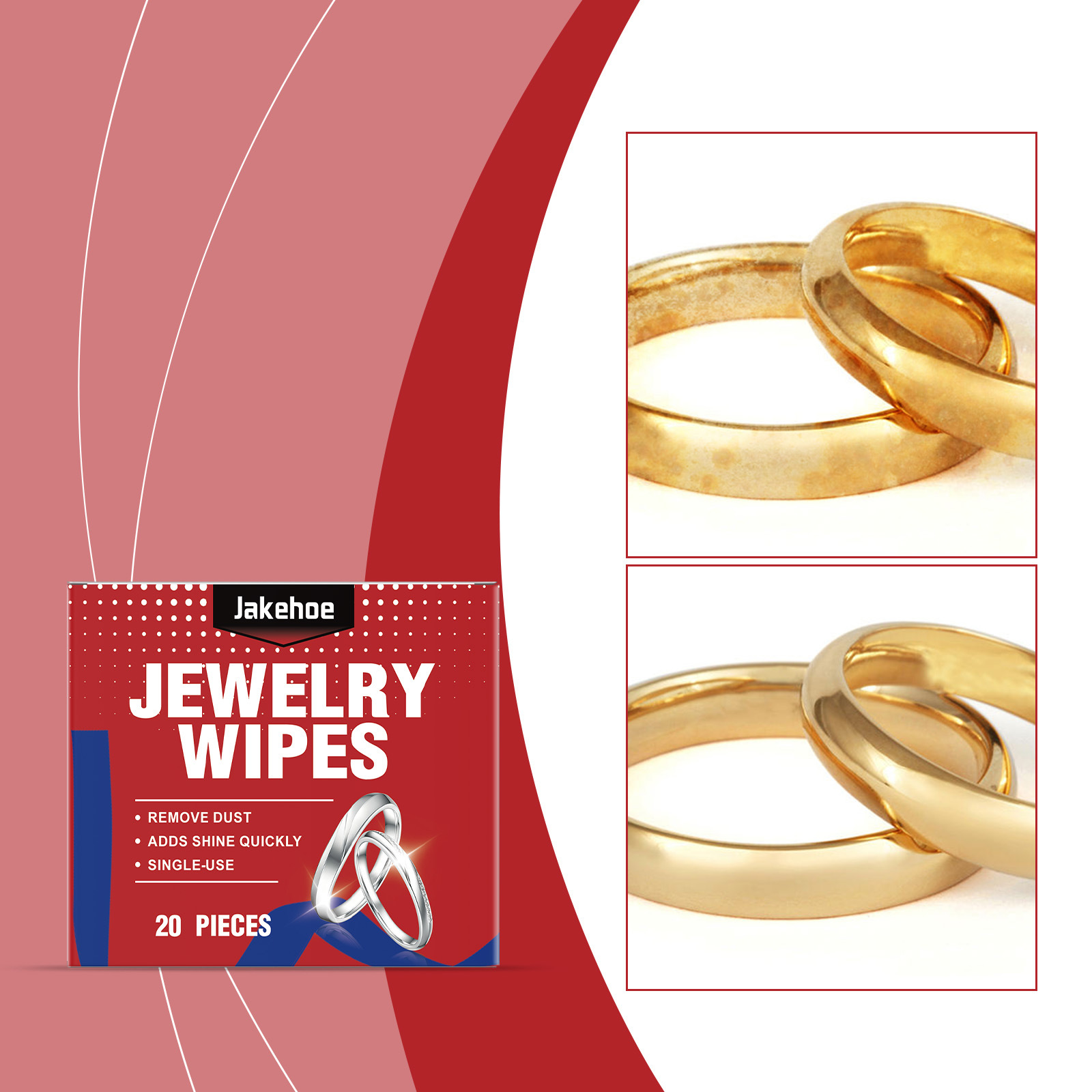 Schmuckreinigungstücher – Reinigungstücher Für Ringe Und Schmuck Zum Aufhellen, Aufarbeiten, Entfernen Von Flecken Und Pflegen – 20 Stück -- Biemmedue
