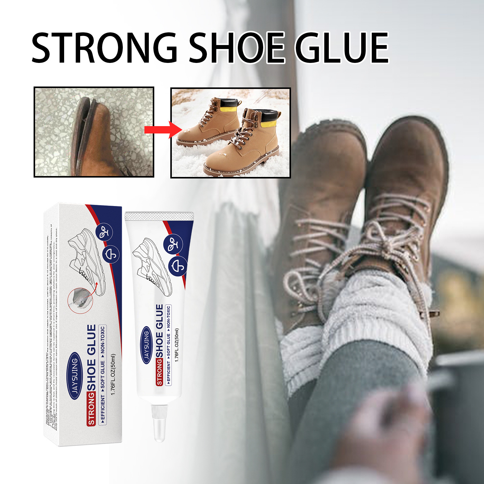 Schuhkleber, Speziell Zum Verkleben Von Schuhsohlen, Sportschuhen, Lederschuhen Und Leinenschuhen, Schnelltrocknend, Universeller, Wasserfester Klebstoff – 50 Ml -- Biemmedue
