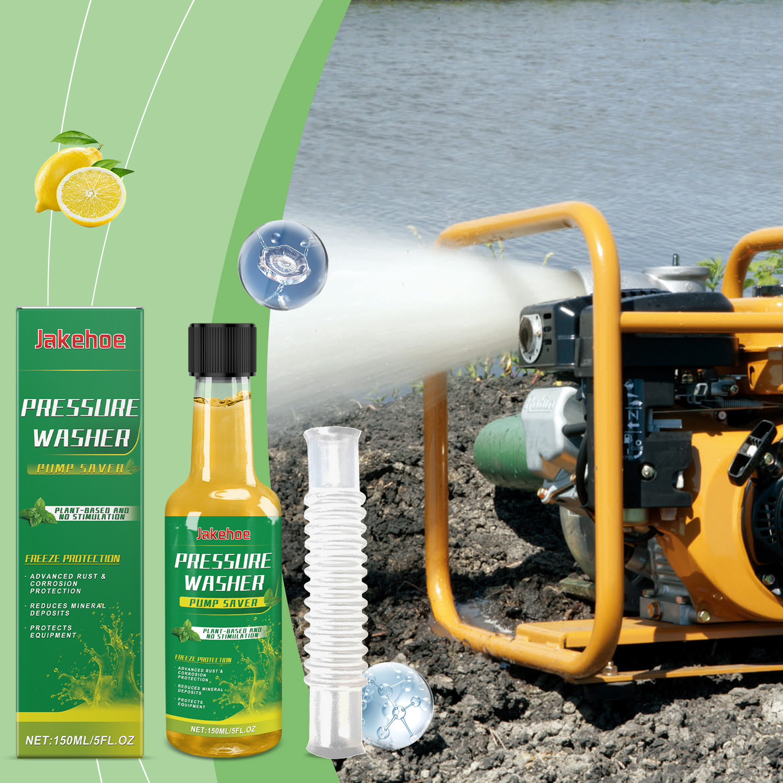 Sparmittel Für Druckreinigungspumpen, Wartungsflüssigkeit Für Reinigungsmaschinenpumpen, Kältebeständiges Schmiermittel, Schlauch Auf Pflanzenbasis – 150 Ml + Teleskoprohr 1 -- Biemmedue