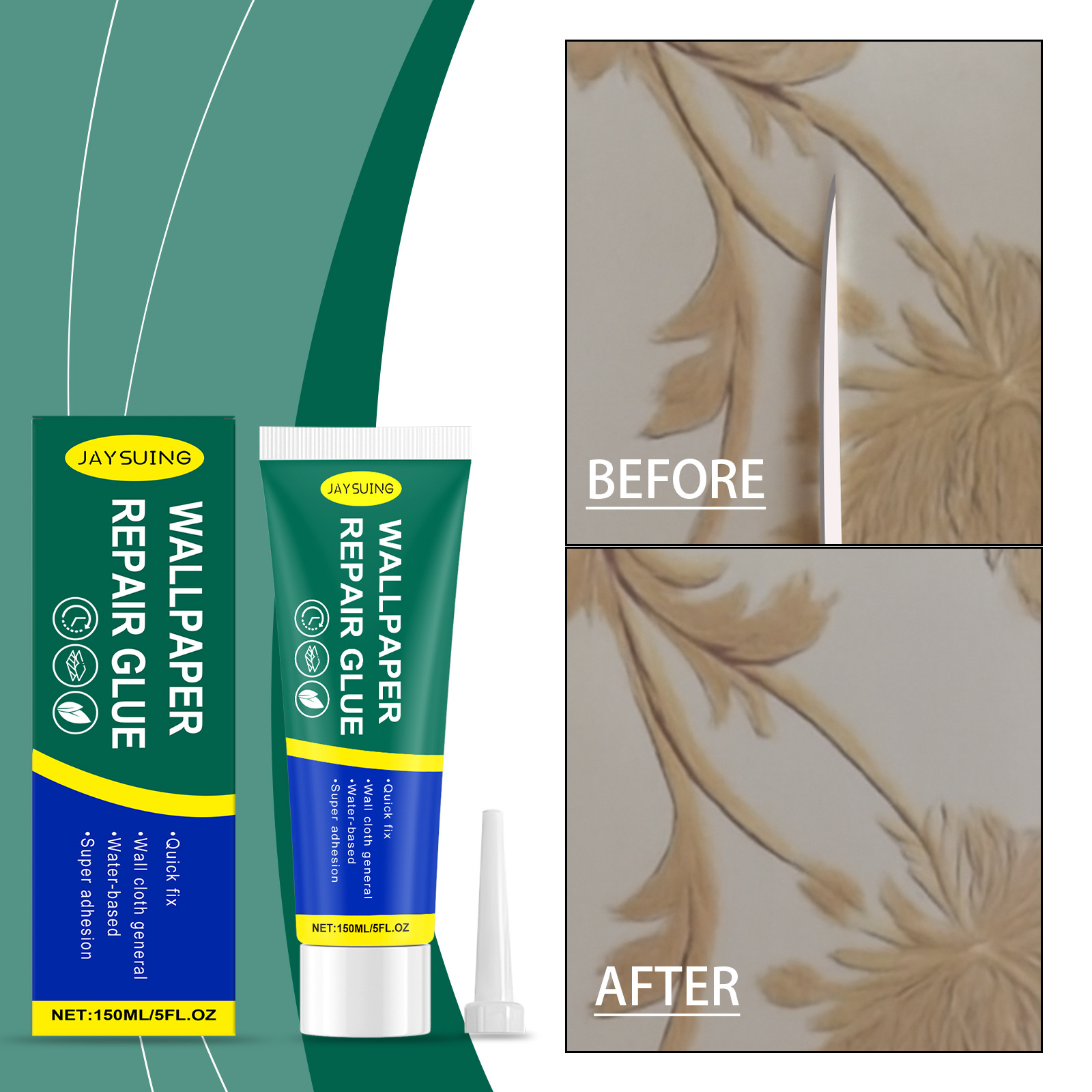 Tapetenkleister Für Den Haushalt, Gebrauchsfertig Nach Dem Öffnen, Universalkleber Zum Verkleben Von Trägerpapier Und Vliesstoffen – 150 Ml -- Biemmedue
