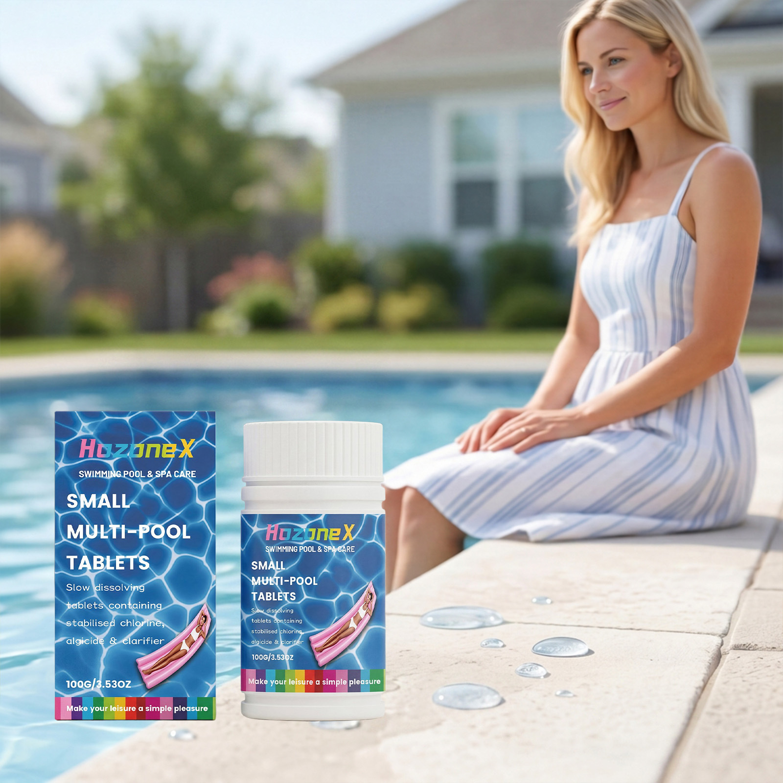 Tabletten Mit Verzögerter Wirkstofffreisetzung Für Kleine Mehrzweckpools, Zur Wasserpflege Und -klärung, Geeignet Für Whirlpools Und Kleine Schwimmbecken – 100 G -- Biemmedue