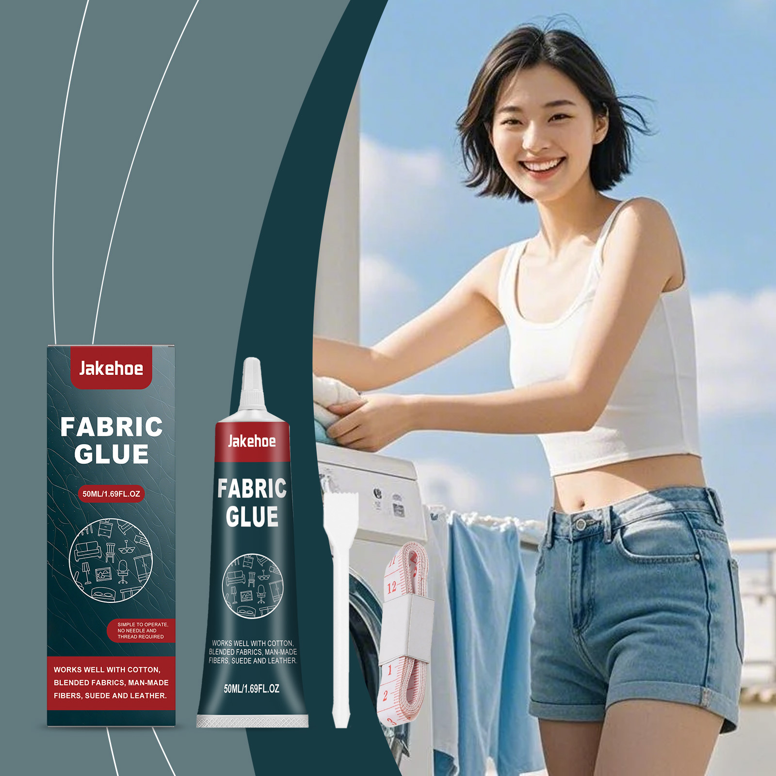 Textilkleber, Wasserfester Und Langlebiger Multifunktionskleber Zum Verkleben Von Leder Und Schnittmustern – 50 Ml × 1, Spachtel × 1, Flexibles Lineal × 1 -- Biemmedue