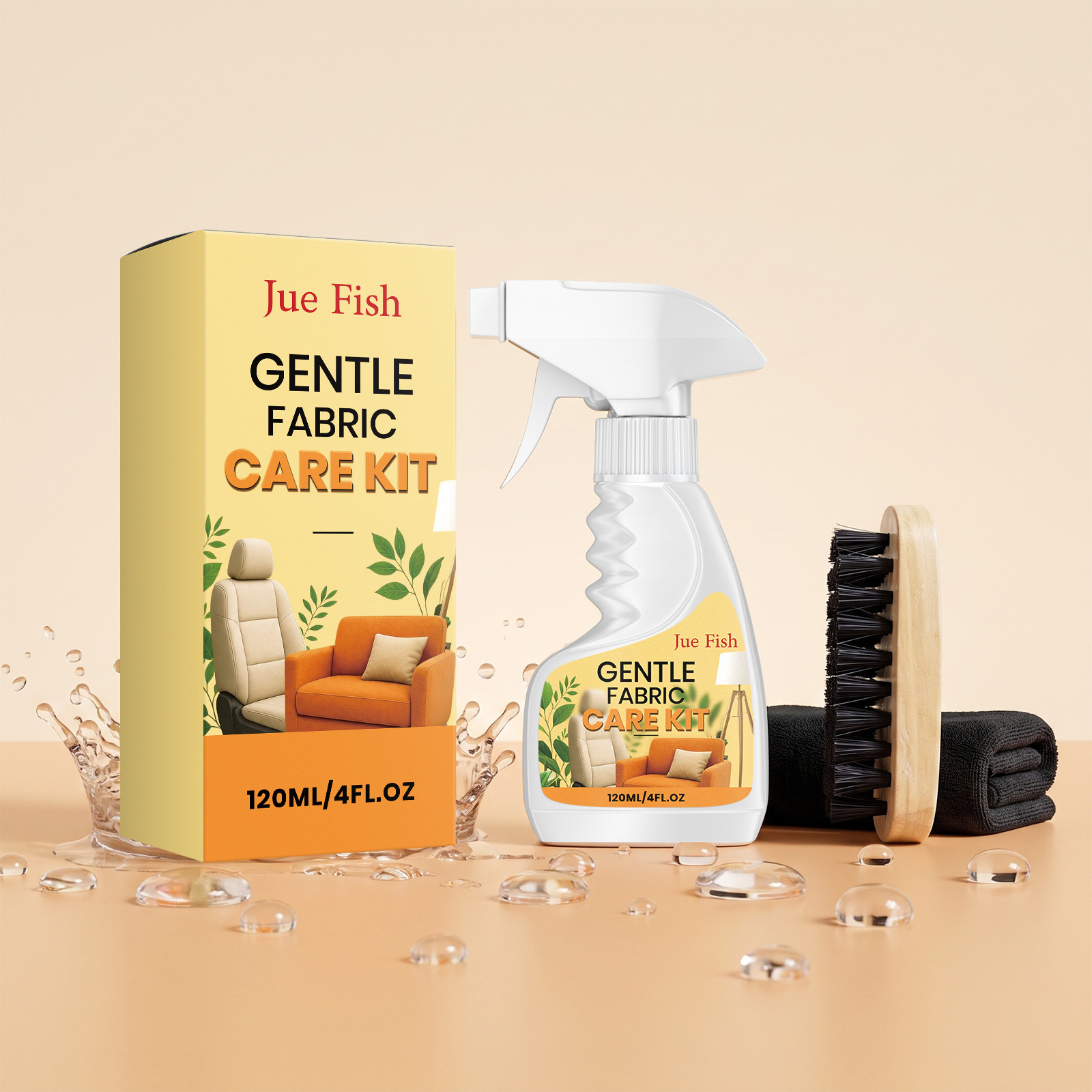 Textilreiniger Für Sofas, Stoffe Und Alle Arten Von Textilien Wasserlose Reinigung, Fleckenentfernung – Textilpflegespray 120 Ml, Handtuch, Bürste -- Biemmedue
