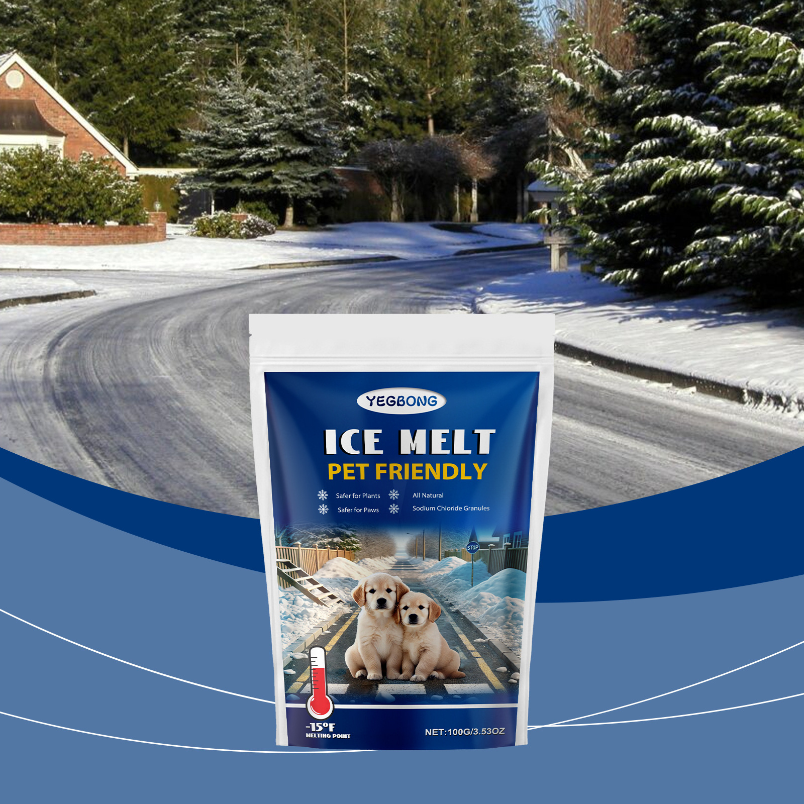 Tierfreundliches Enteisungsmittel Für Betonböden Und Straßen, Zum Schmelzen Von Schnee Und Eis Im Winter, Rutschfester Reiniger – 100 G -- Biemmedue