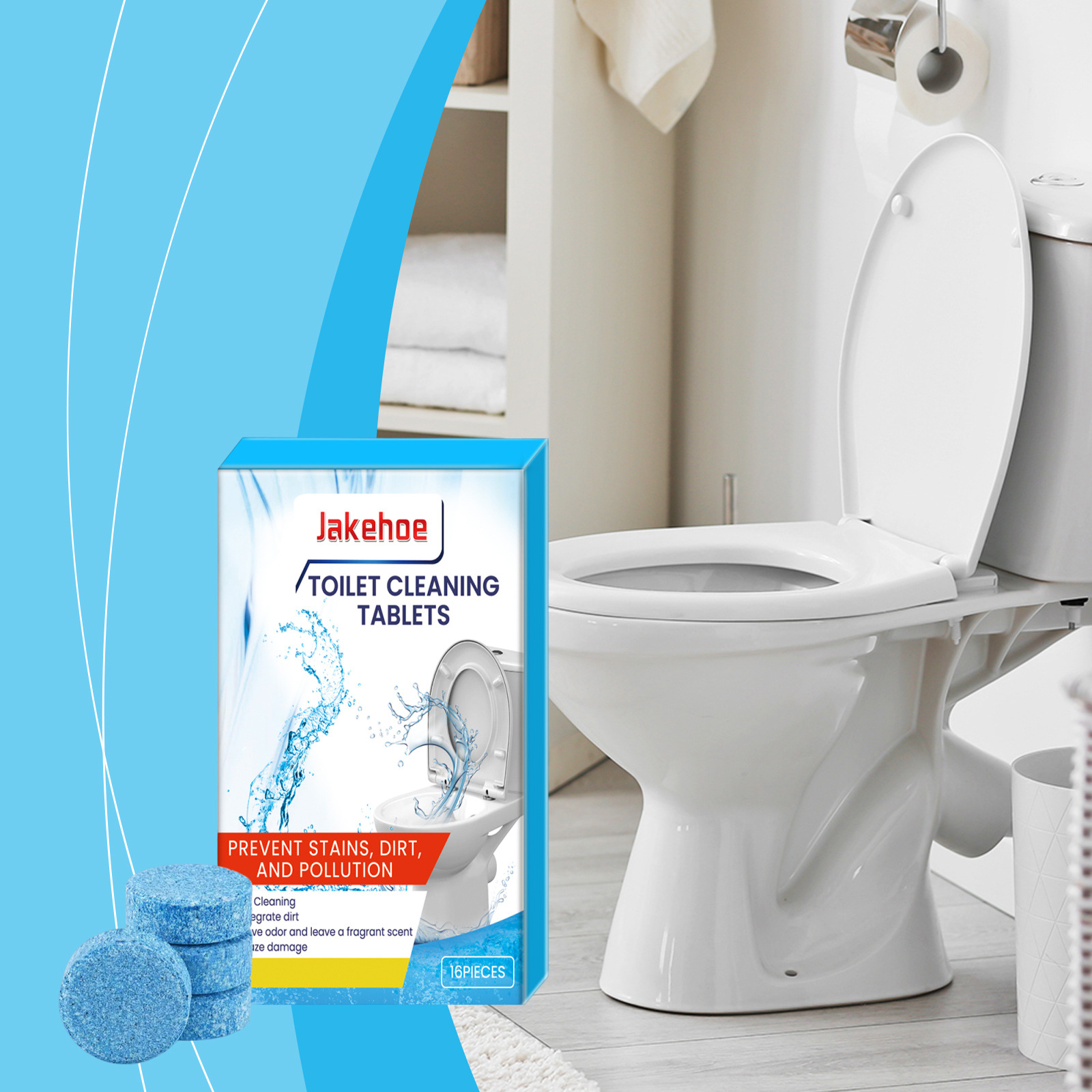 Toilettenreinigungstücher – 16 Tücher Für Toiletten, Zur Geruchs-, Flecken- Und Kalkentfernung. -- Dtekgaz
