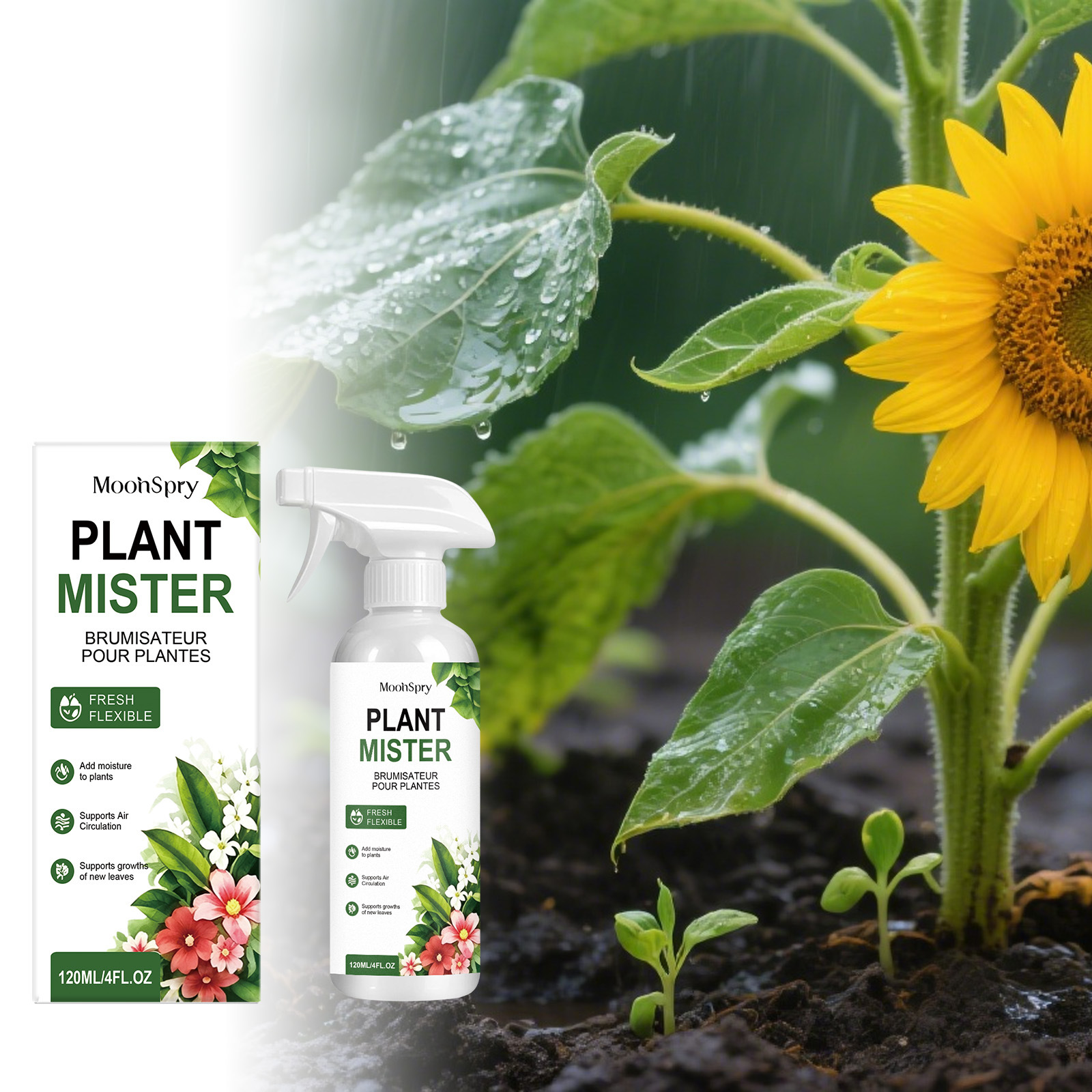 Tragbares Pflanzenspray Für Die Pflanzenpflege: Spendet Feuchtigkeit, Nährstoffe Und Glanz Und Schützt Die Blätter Von Blumen Und Grünpflanzen – 120 Ml -- Biemmedue