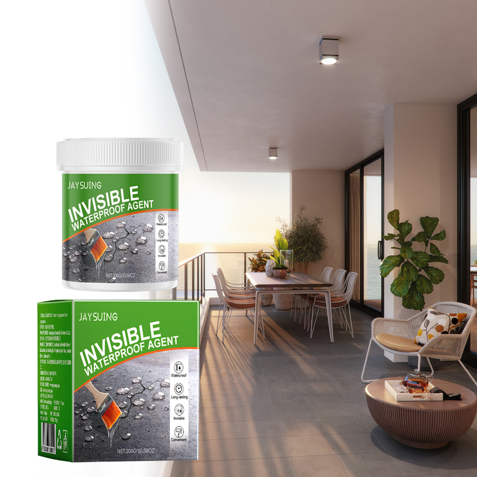 Transparente, Wasserdichte Dichtmasse Für Außenwände, Dächer, Ziegel Und Andere Wände – 300 G + Pinsel + Abklebeband + Einweghandschuhe -- Biemmedue