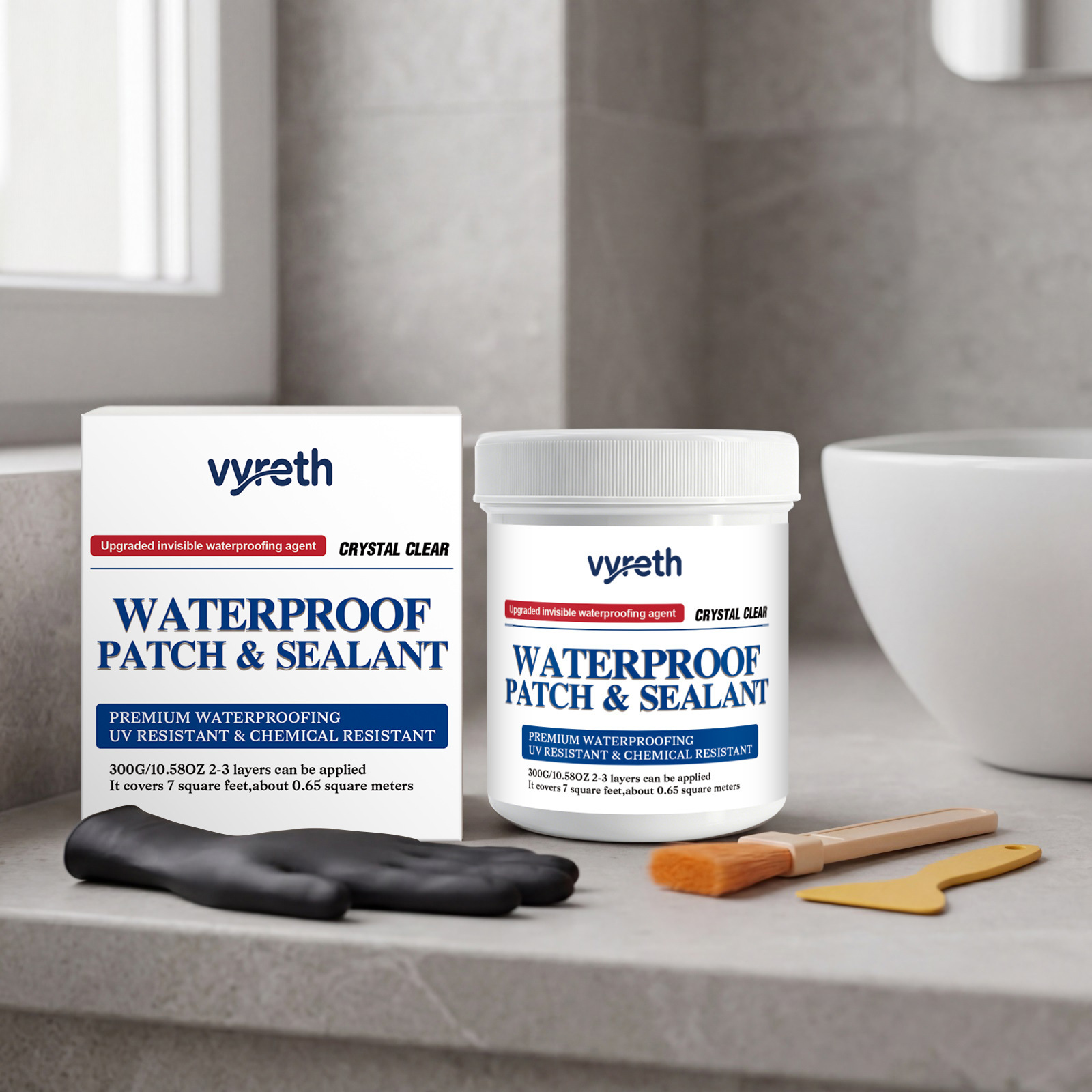 Transparenter, Wasserfester Klebstoff, Multifunktional, Für Den Täglichen Gebrauch, Ästhetisch Ansprechend Und Praktisch Zur Reparatur Von Rissen In Wänden – 300 G × 1 + Pinsel × 1 + Spachtel × 1 + Ha