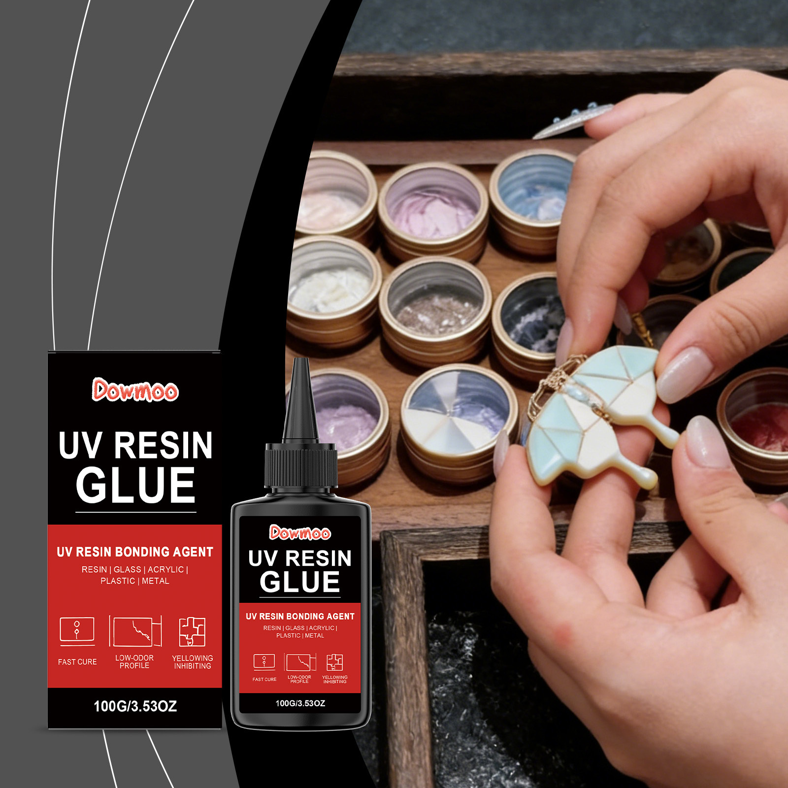 Ua Harzkleber – Praktischer, Schnelltrocknender, Transparenter Epoxidharzkleber Für Diy-bastelarbeiten Und Schmuckherstellung – 100 G -- Biemmedue