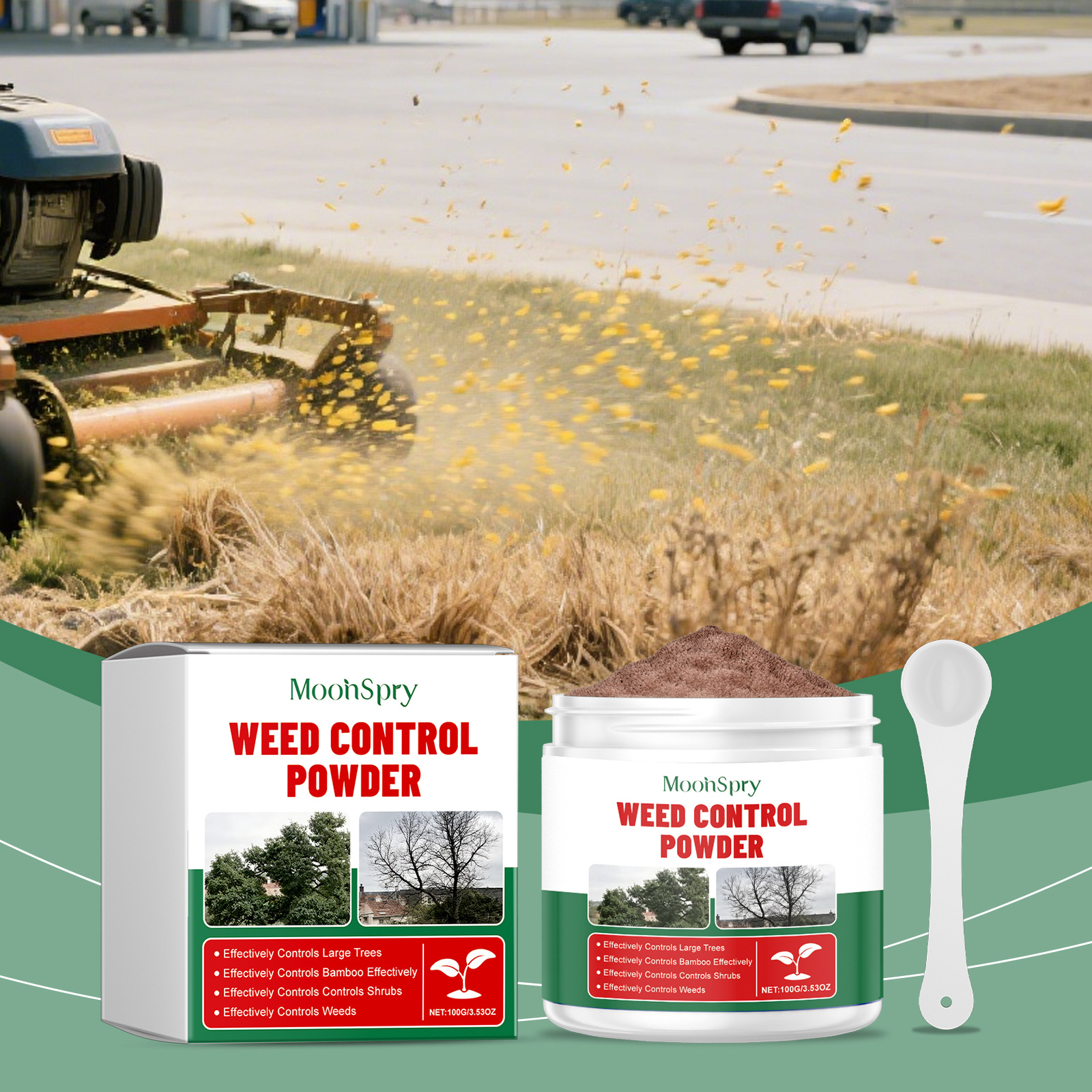 Unkrautbekämpfungsgranulat Für Die Bequeme Unkrautbekämpfung Im Garten Und Auf Dem Hof, Geeignet Für Große Bäume, Sträucher, Weizenfelder Und Andere Anwendungsbereiche – 100 G + 1 Löffel -- Biemmedue
