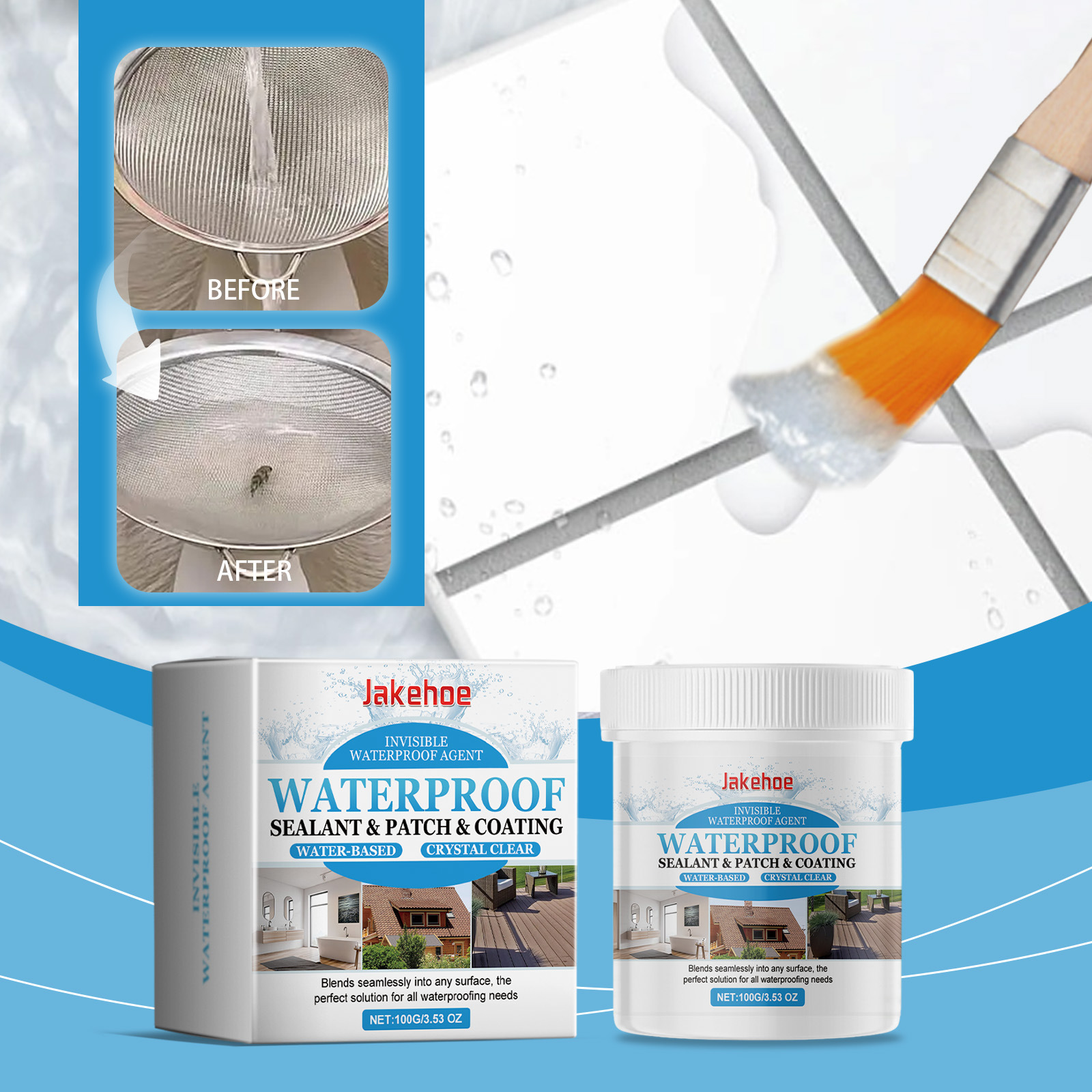 Unsichtbarer Dichtstoff Zur Abdichtung Von Dachrissen, Wasserdicht, Verschleißfest, Hochelastisch, Transparenter Leckreparaturkleber – 100 G -- Biemmedue