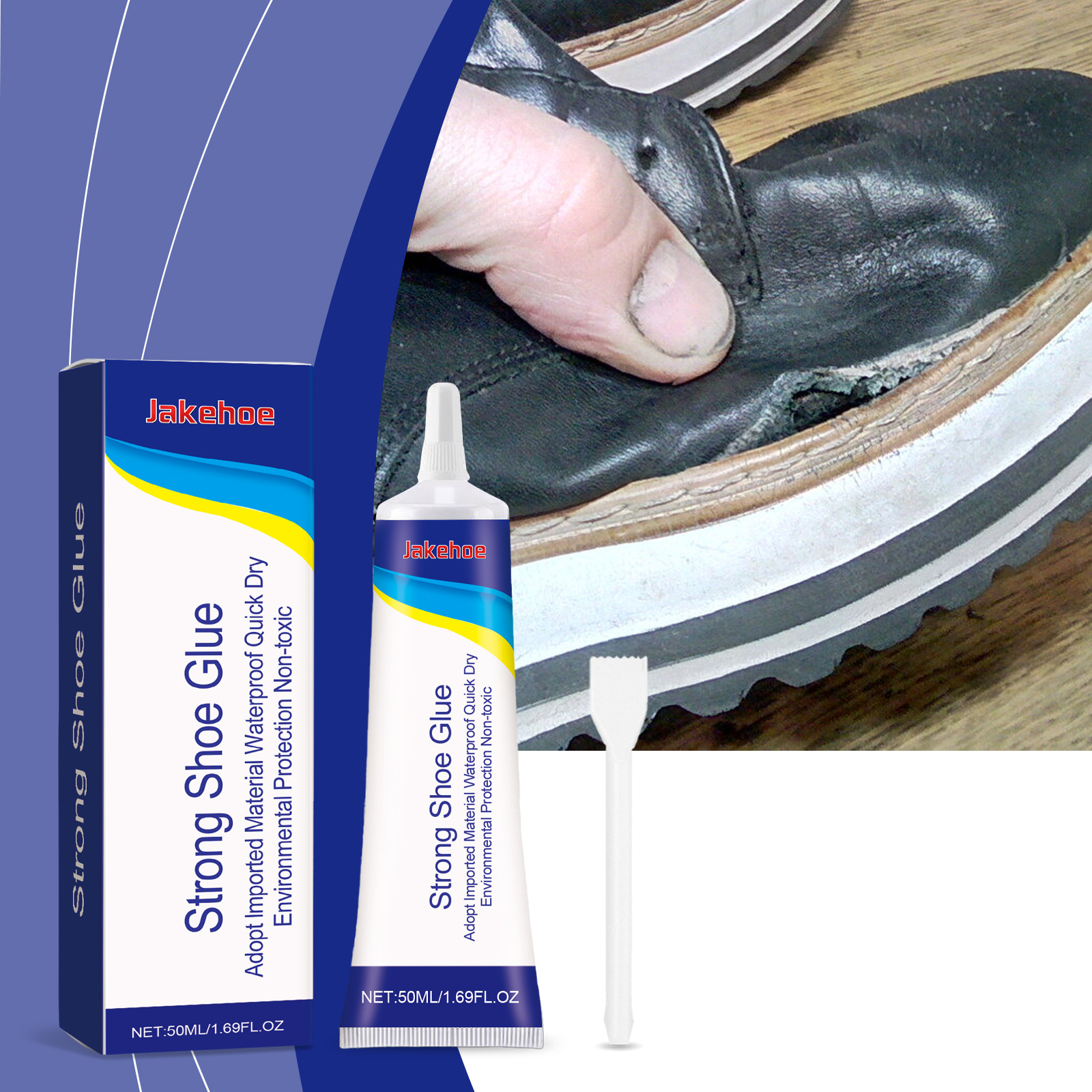 Vielseitiger, Hochwirksamer Schuhkleber Für Lederschuhe Und Sportschuhe, Schnelltrocknend, Wasserdichte Sohlenverklebung – 50 Ml + Spachtel -- Biemmedue