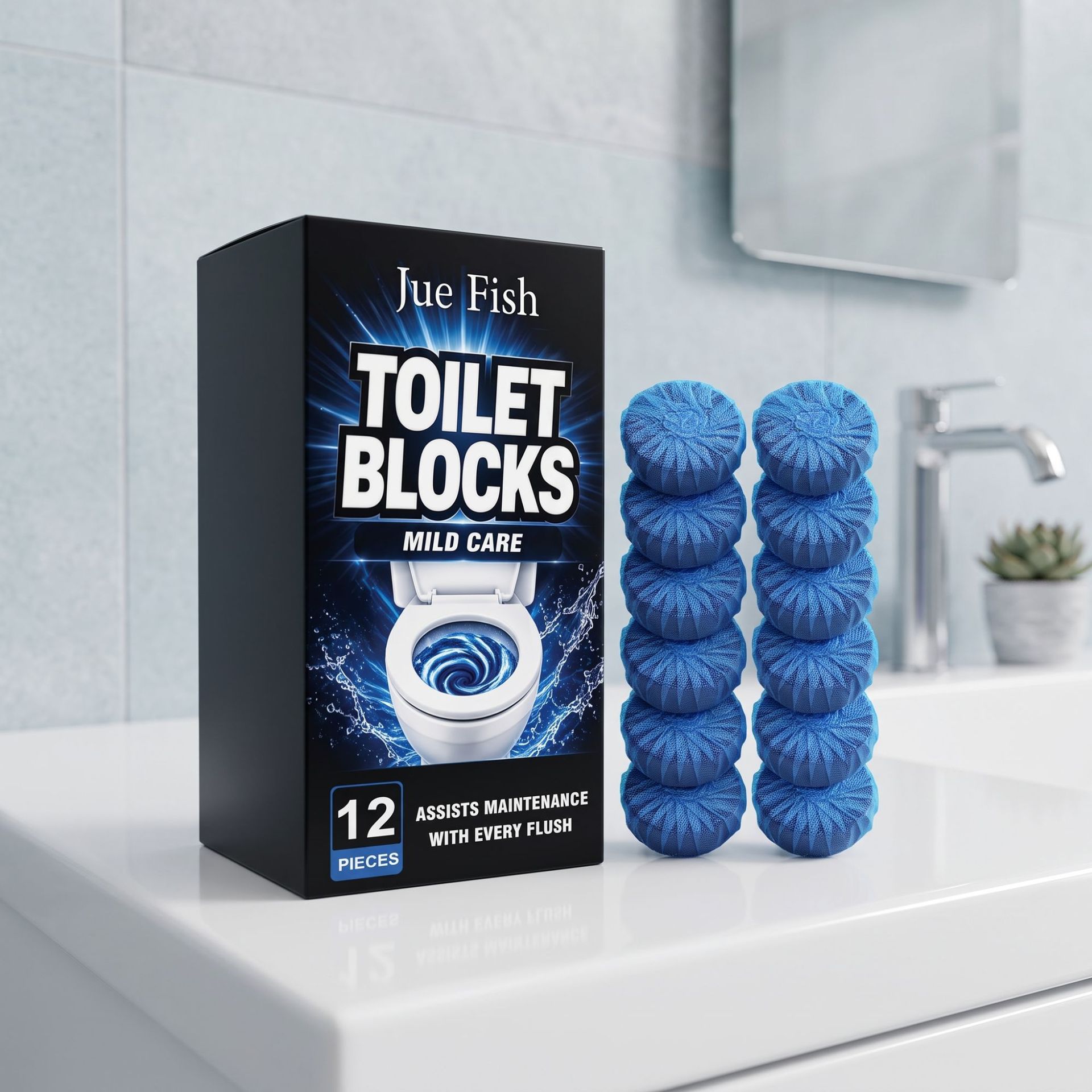 Wc-reinigungstabletten Entfernen Flecken Und Gerüche Für Den Täglichen Gebrauch Im Haushalt Und Hinterlassen Einen Angenehmen Duft. 12 Tabletten. -- De