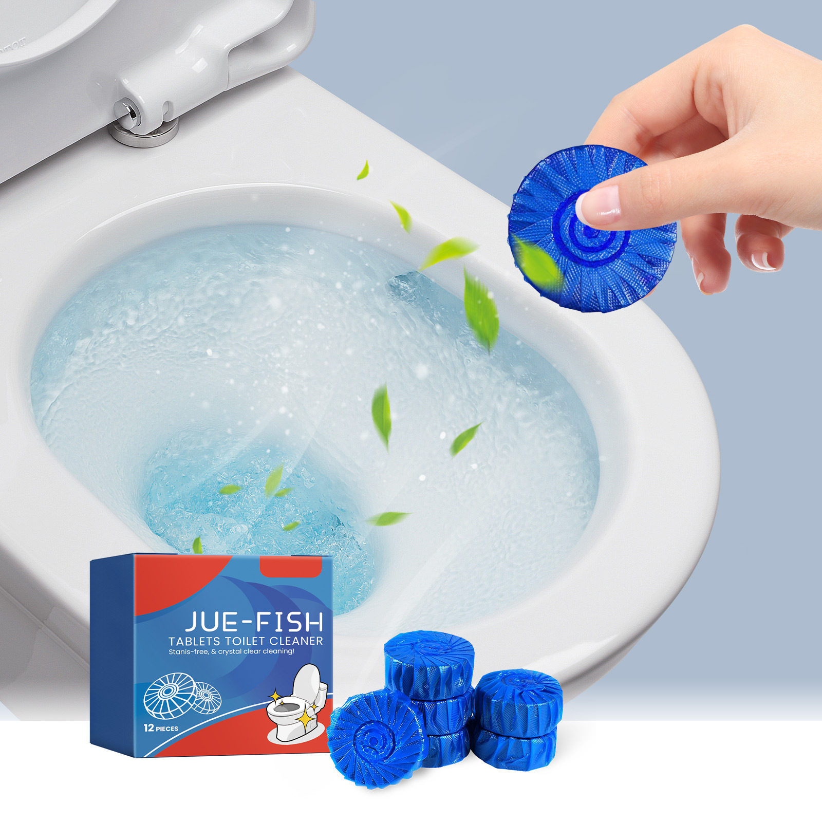 Wc-reinigungstücher Für Den Hausgebrauch, Zur Reinigung, Entkalkung, Geruchsbeseitigung, Fleckenentfernung Und Für Einen Angenehmen Duft. 12 Stück -- Biemmedue