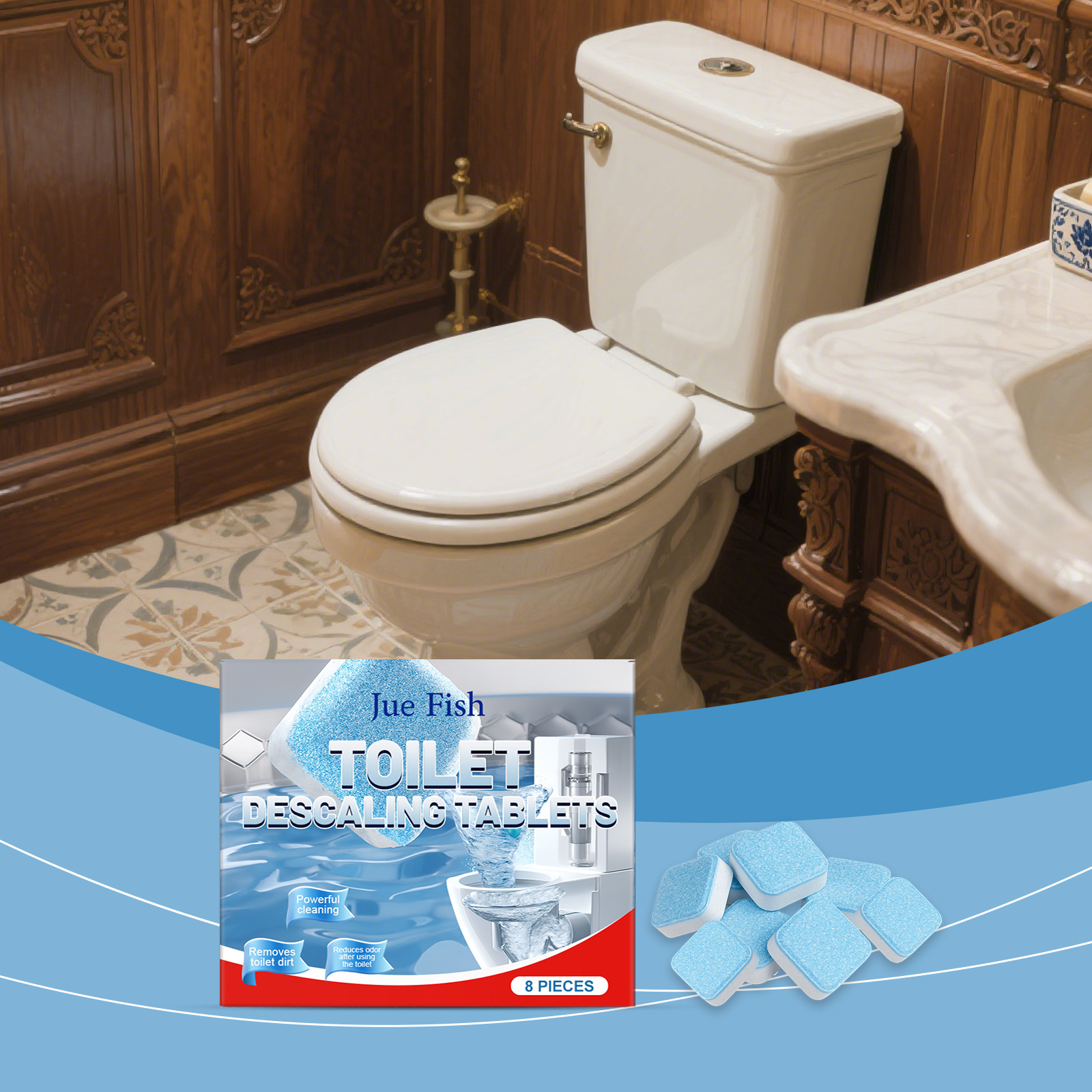 Wc-sitz-reinigungstabletten – Reinigung, Pflege, Frischer Duft, Automatische, Sanfte Brausetabletten Für Die Tägliche Pflege – 8 Stück -- Biemmedue