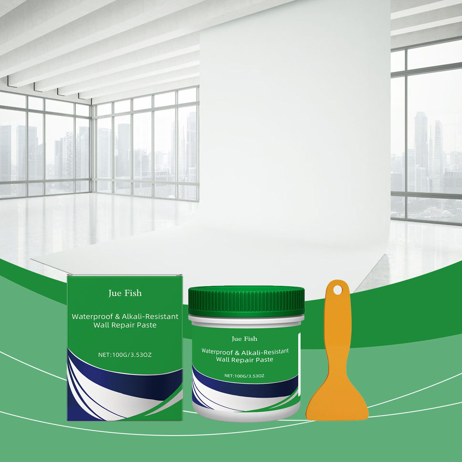 Wandreparaturpaste Für Risse Und Löcher, Schnelltrocknend, Unverzichtbar Für Heimwerker, Strapazierfähig Und Blättert Nicht Ab – 100 G × 1, Spachtel × 1 -- Biemmedue