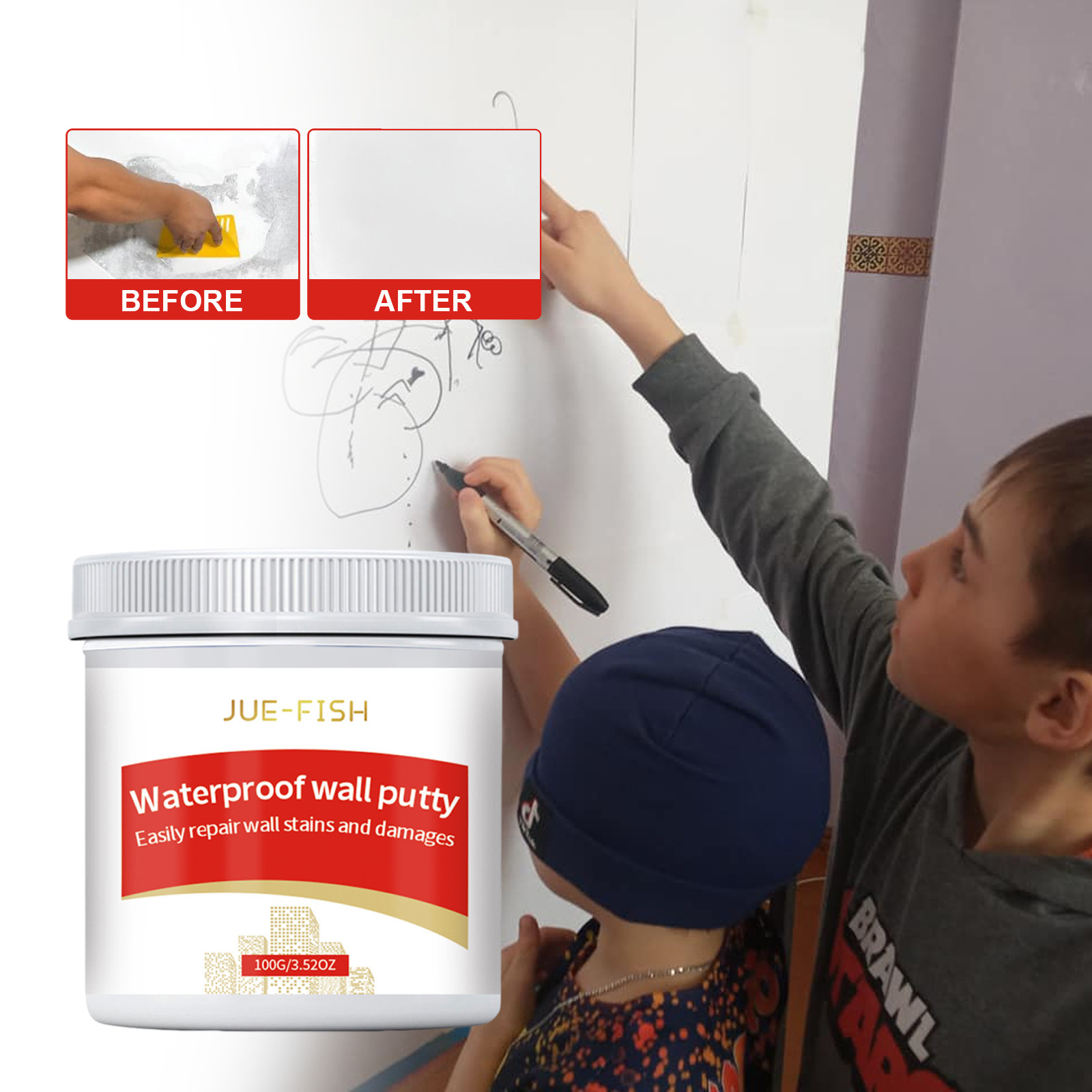 Wandreparaturpaste Für Den Täglichen Gebrauch Im Haushalt, Zum Ausbessern Von Rissen In Wänden, Renovieren, Abdichten, Schimmelbekämpfen Und Glätten – 100 G -- Biemmedue