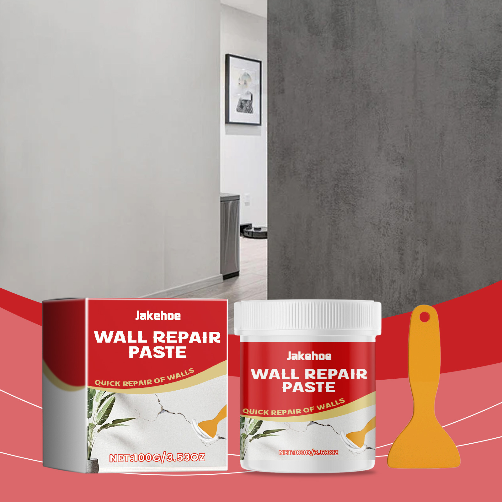 Wandspachtelmasse Für Den Haushalt, Zum Füllen Und Reparieren Von Abblätternder Farbe, Kratzern, Dellen, Rissen Und Nagellöchern – 100 G + Spachtel -- Biemmedue