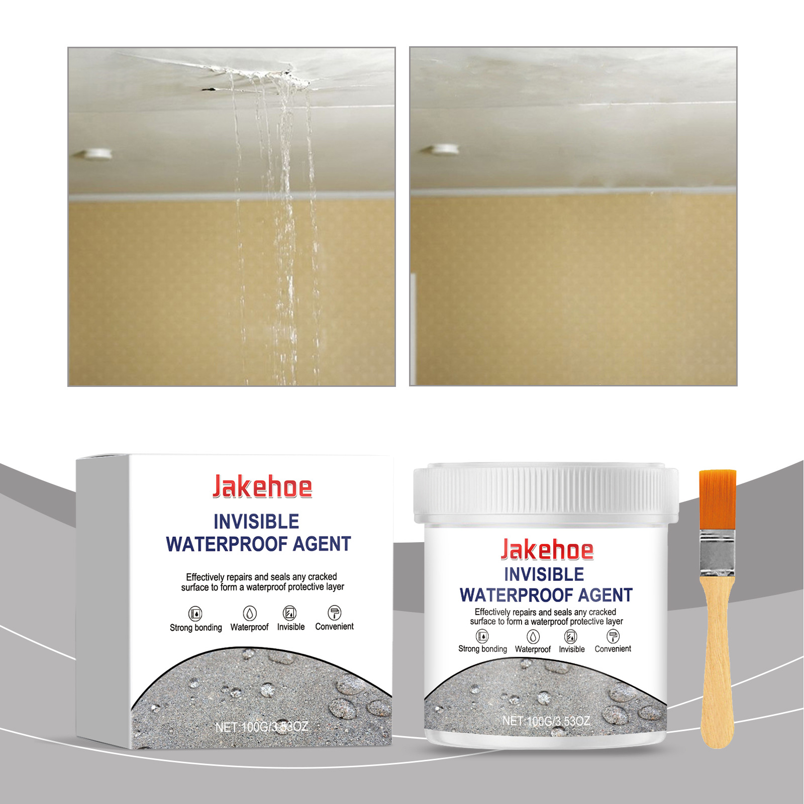 Wasserdichte Dichtmasse Für Fensterbänke, Badezimmerwände Und Bodenfugen – Kein Fliesenentfernen Erforderlich, Auslaufsicher Und Wasserdicht – 100 G + Pinsel -- Biemmedue