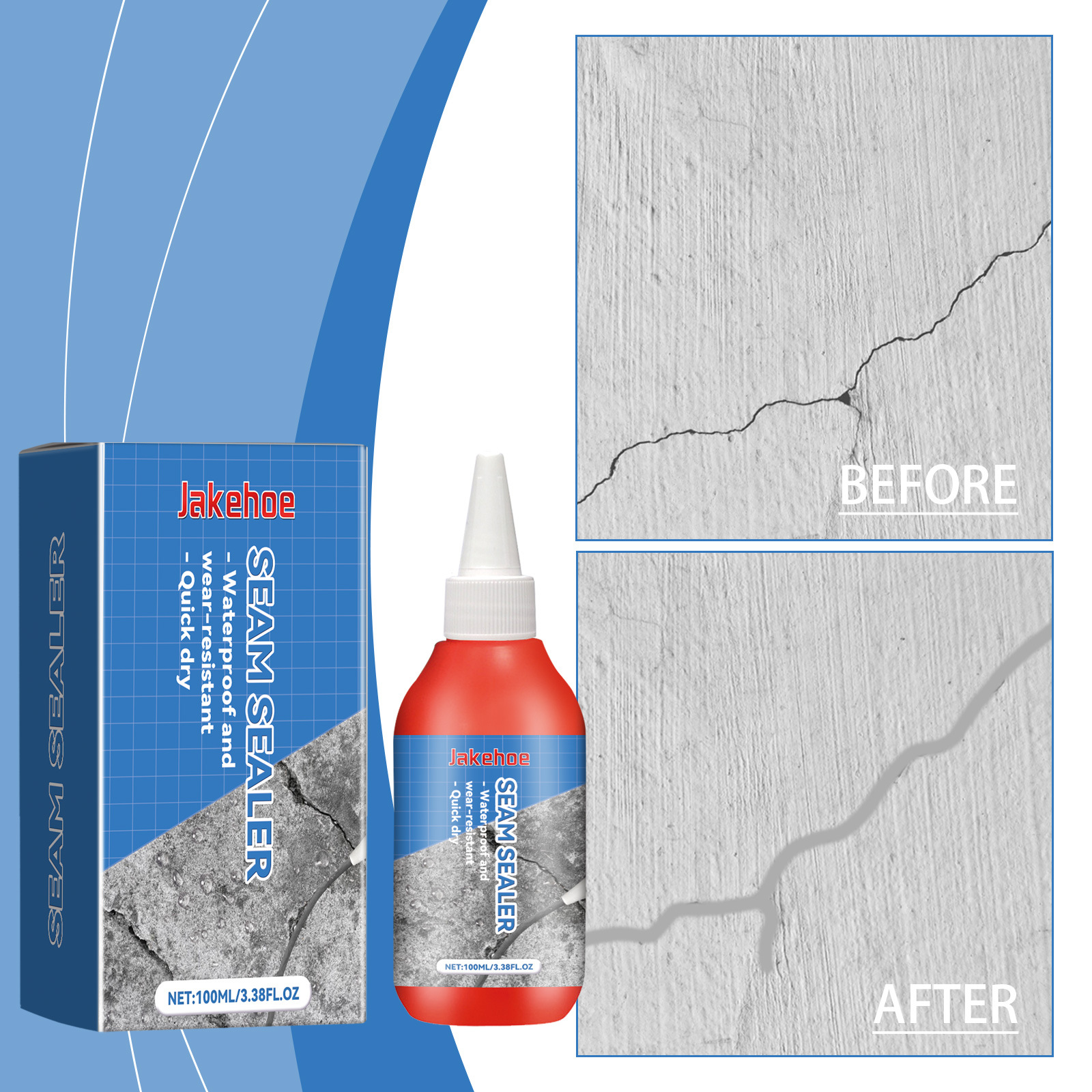 Wasserdichte Fugenmasse Für Fliesen, Wasserdicht, Abriebfest, Elastisch, Unsichtbar, Transparent, Auslaufsicher – 100 Ml -- Biemmedue