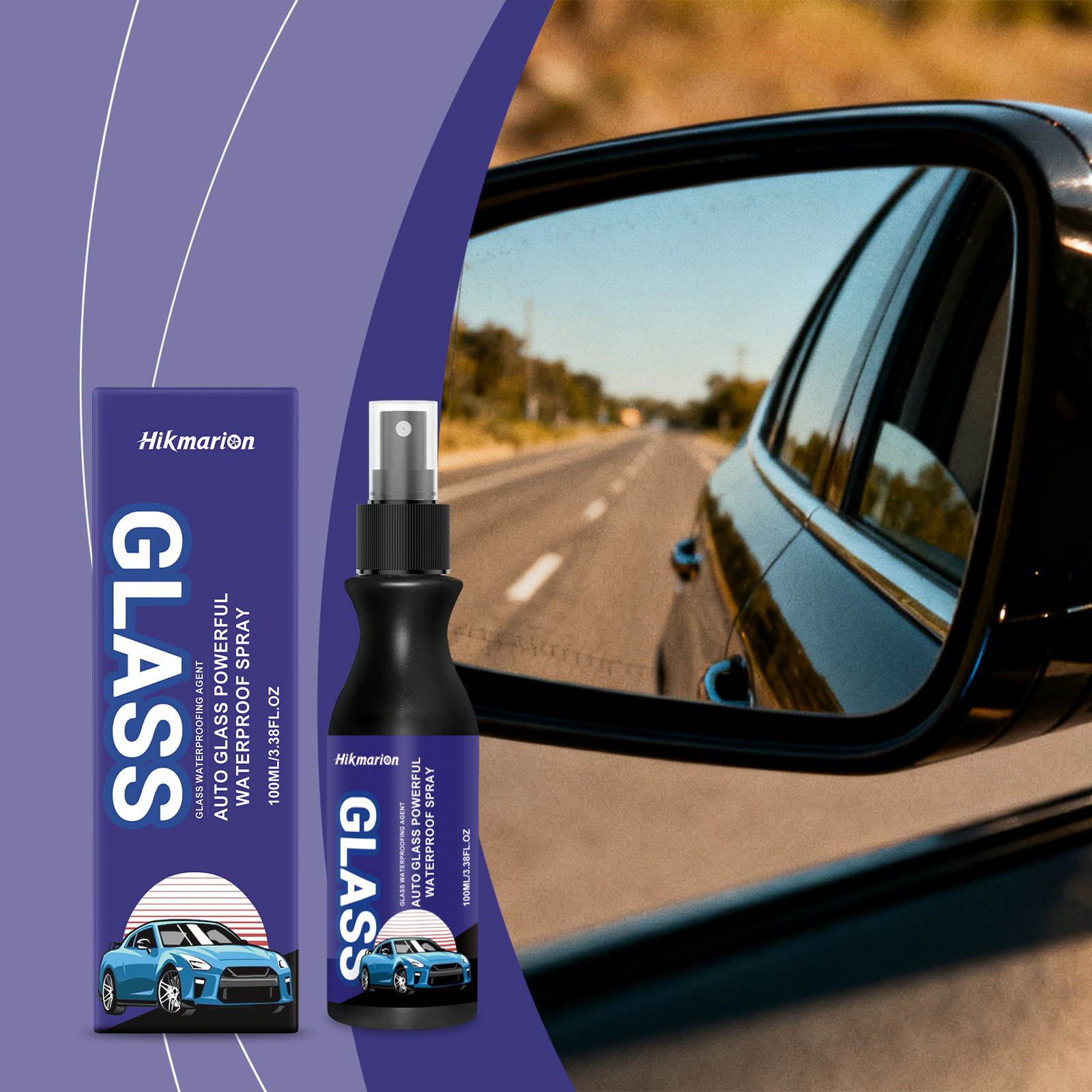 Wasserfestes Spray Zur Reinigung Von Autoscheiben, Zur Fleckenentfernung Und Für Klare Sicht – 100 Ml -- Dtekgaz