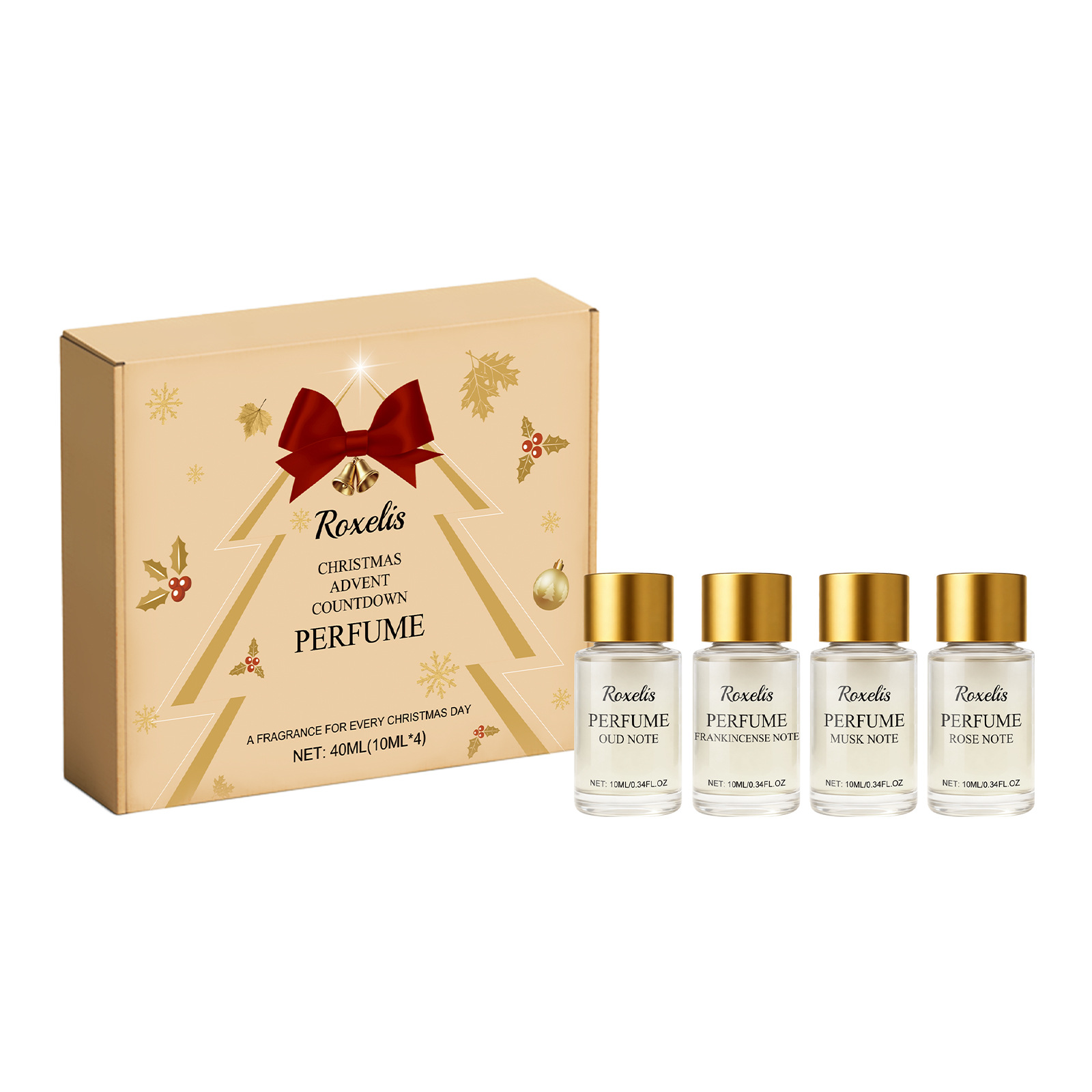 Weihnachtliches Duftgeschenkset „freude An Weihnachten“ – Wunderschön Verpackt Mit Verschiedenen Duftkombinationen – Perfekt Als Weihnachtliches Geschenk – 4 X 10 Ml (40 Ml) -- Biemmedue