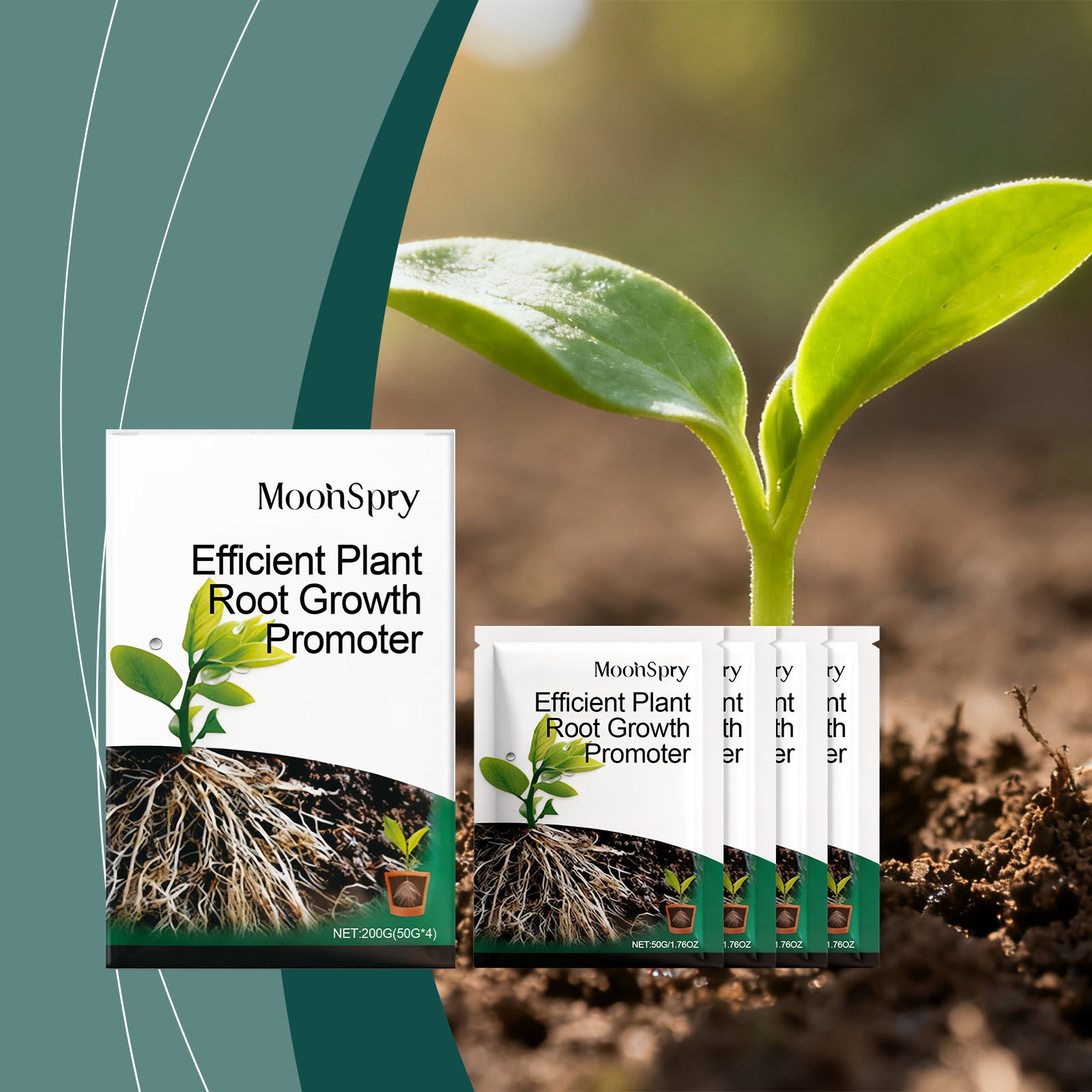 Wurzelbildungspulver Für Gartenpflanzen, Grünpflanzen Und Blumen Verbessert Die Bodennährstoffe Und Fördert Die Wurzelbildung - 200 G (50 G 4) -- Biemmedue