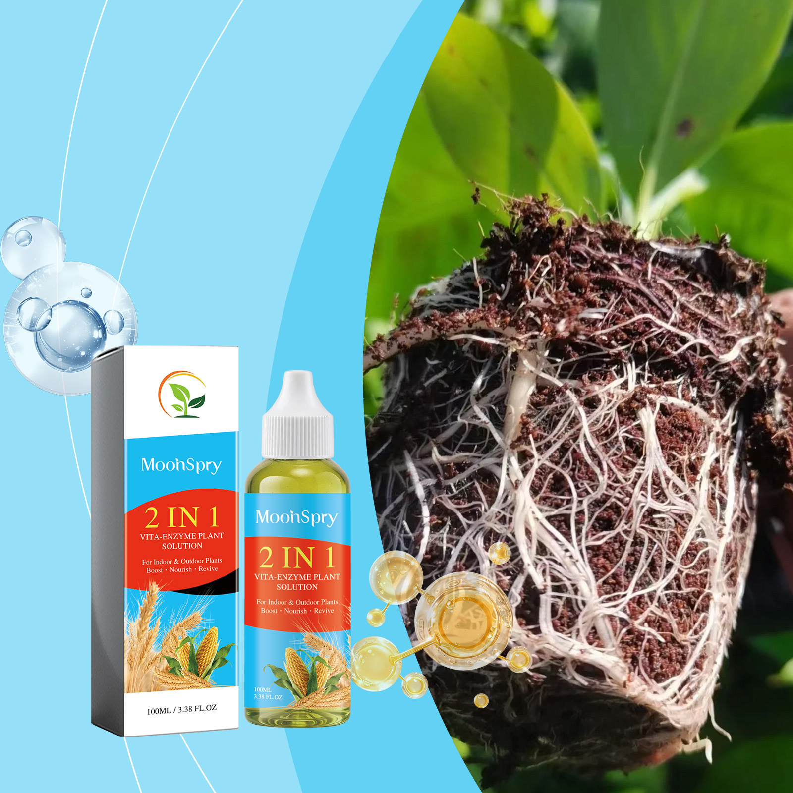 Zwei-in-eins Vitamin-enzym-pflanzennährstofflösung - 100 Ml (ergänzt Die Wurzeln Von Gartenblumen Und Grünpflanzen) -- Dtekgaz