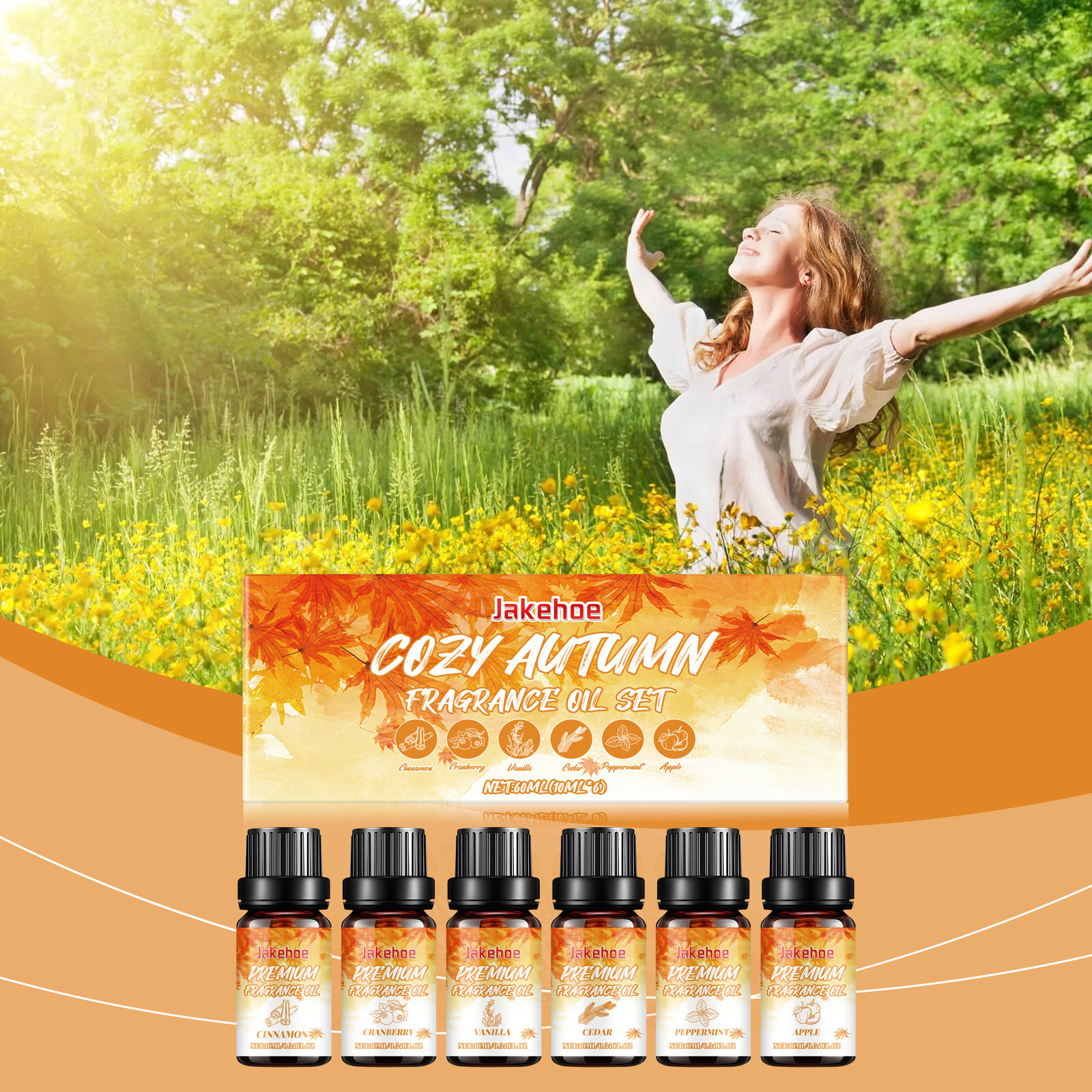 Ätherisches Öl-set Für Den Herbst – Warmes Und Lang Anhaltendes Duft-set – 60 Ml (10 Ml X 6) -- Dtekgaz