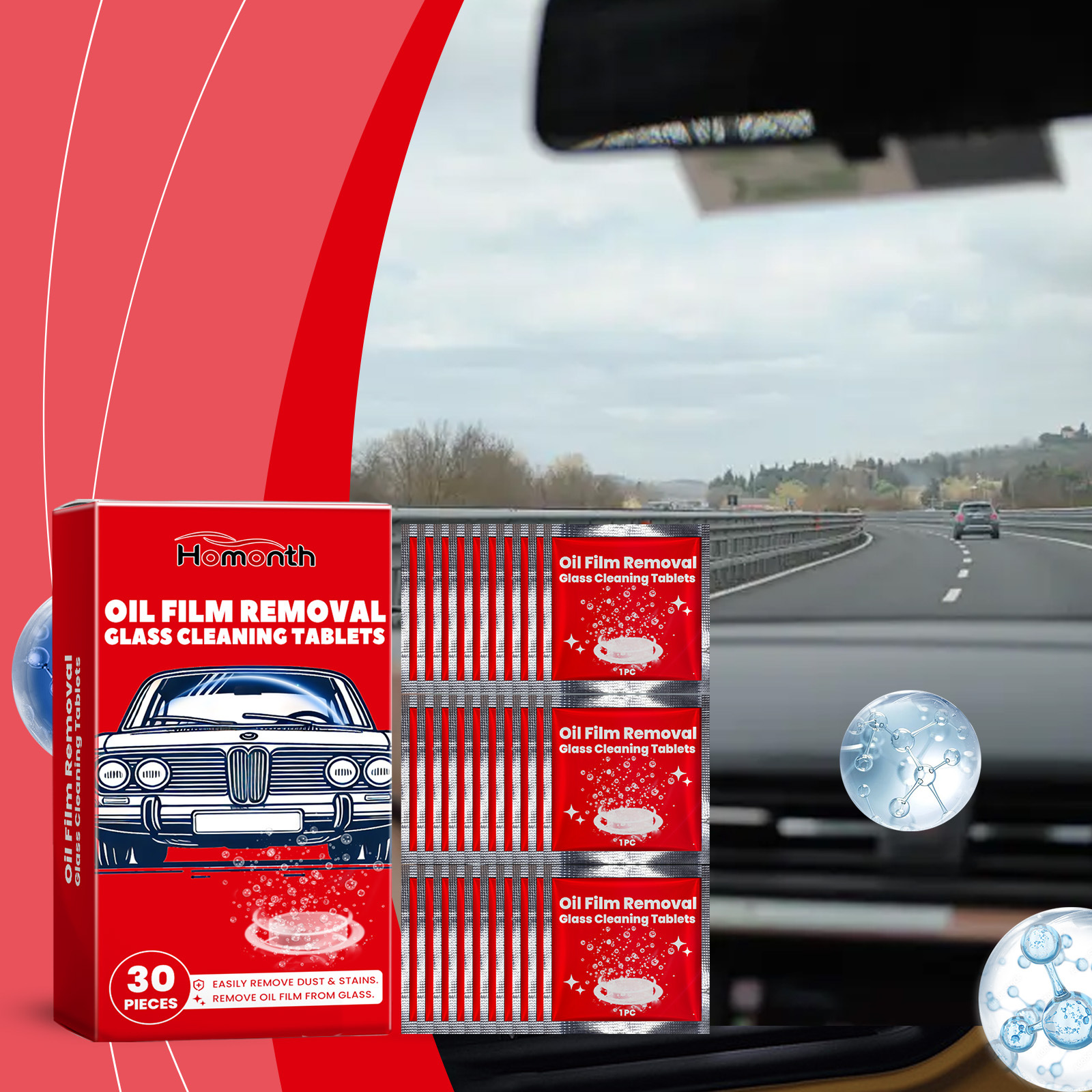 Ölfilm-reinigungstücher Für Autos, Zur Reinigung Von Autoscheiben, Regendicht Und Beschlagfrei – 30 Stück/box -- Dtekgaz