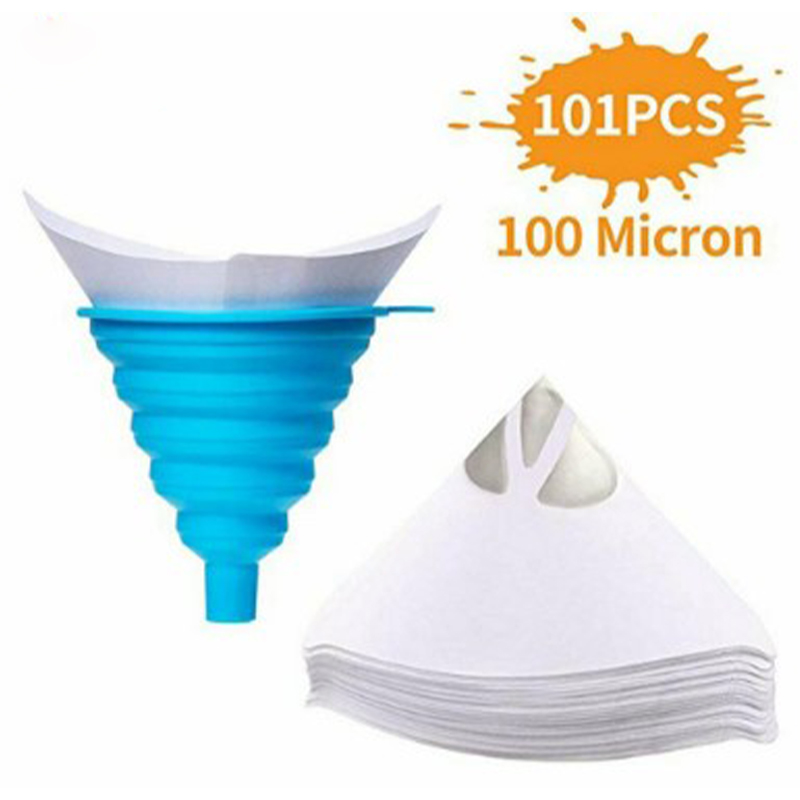 Set Aus Silikontrichtern Für Autolackfilterpapier, Großes Sicheres Blaues Auto-siebset, 100 Stück 1.