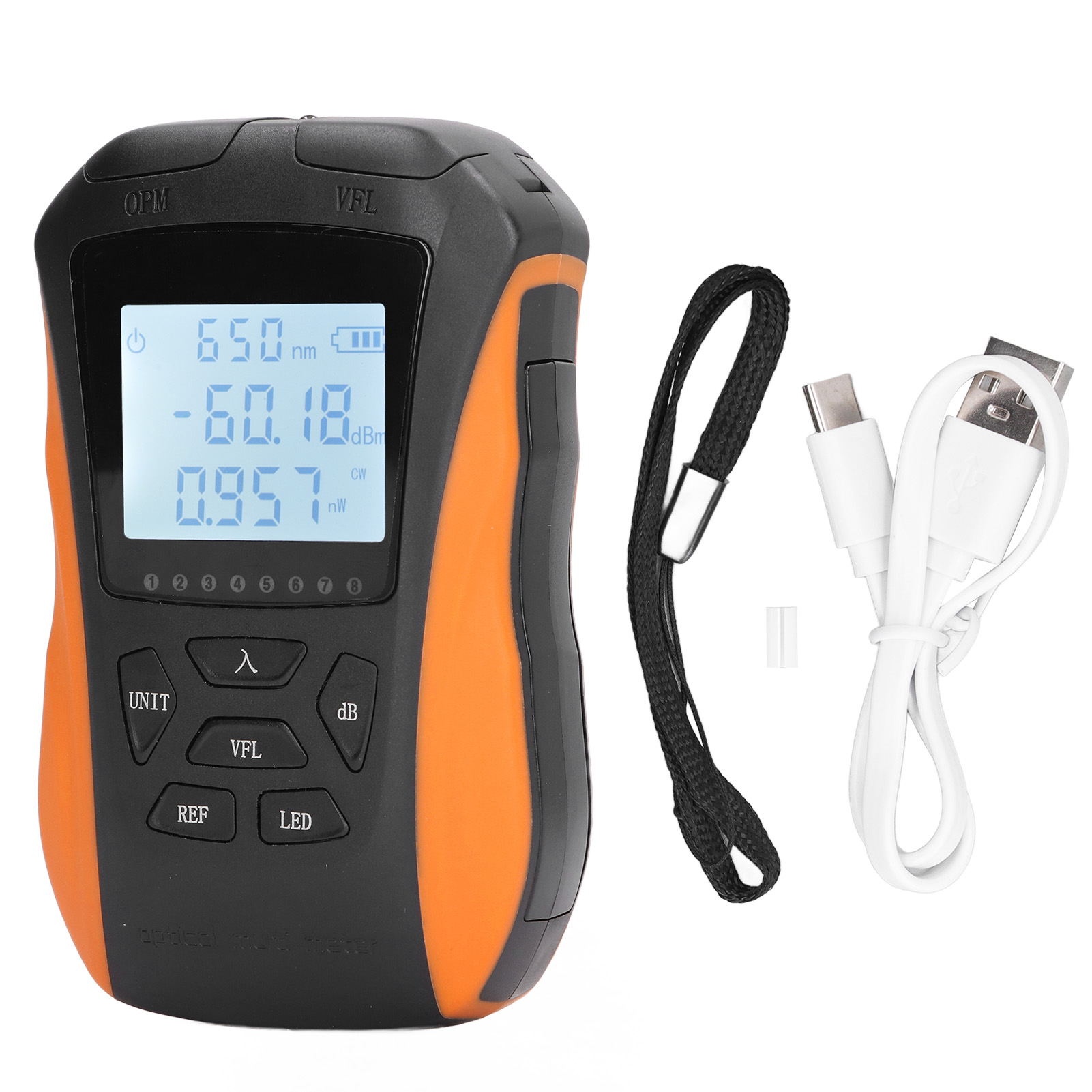 4-in-1 Glasfaser-leistungsmesser, Fehlerortungsgerät, Rj45-tester, 5 Km -50 +26 Dbm Mit Led-licht.