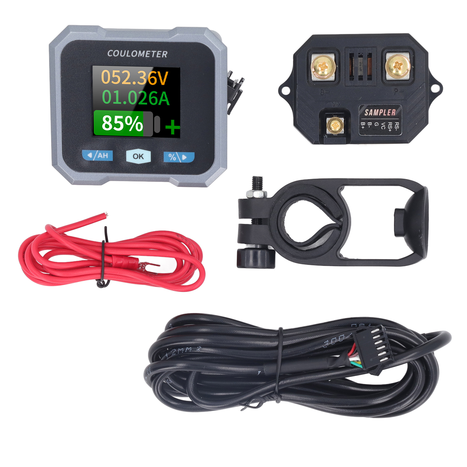 Intelligenter Batteriemonitor, 1,8-zoll-bildschirm, Wasserdicht, Multifunktionaler Bt Mit Shunt Für Boote Und Wohnmobile, 50 A, 10–100 V.