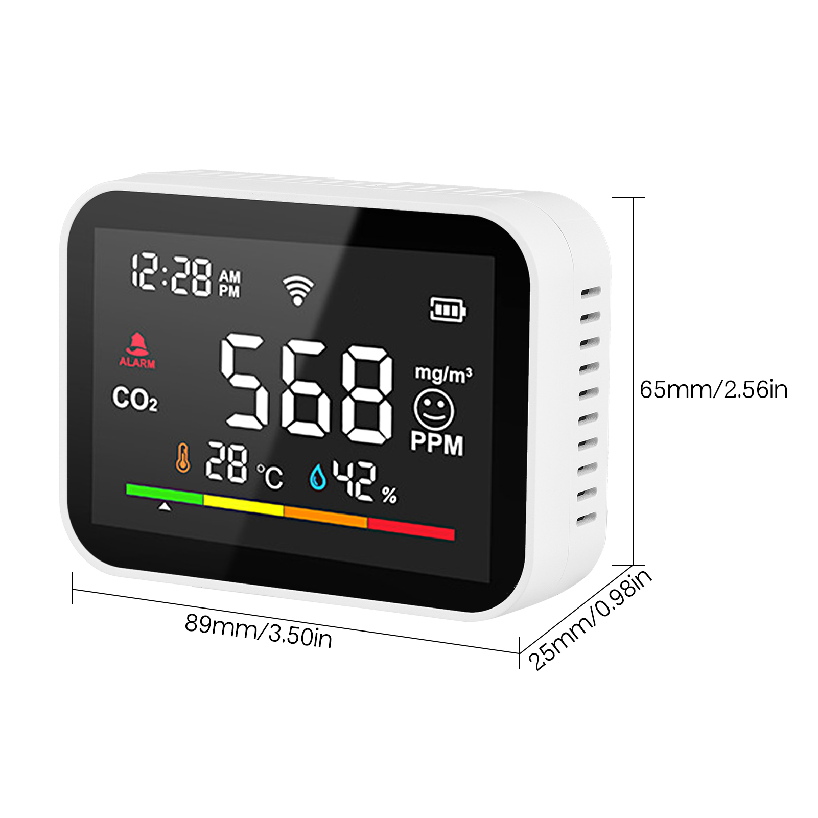 Co2-detektor, Großes 2,8-zoll-display, Wlan, Intelligentes Echtzeit-überwachungsgerät Für Zuhause.