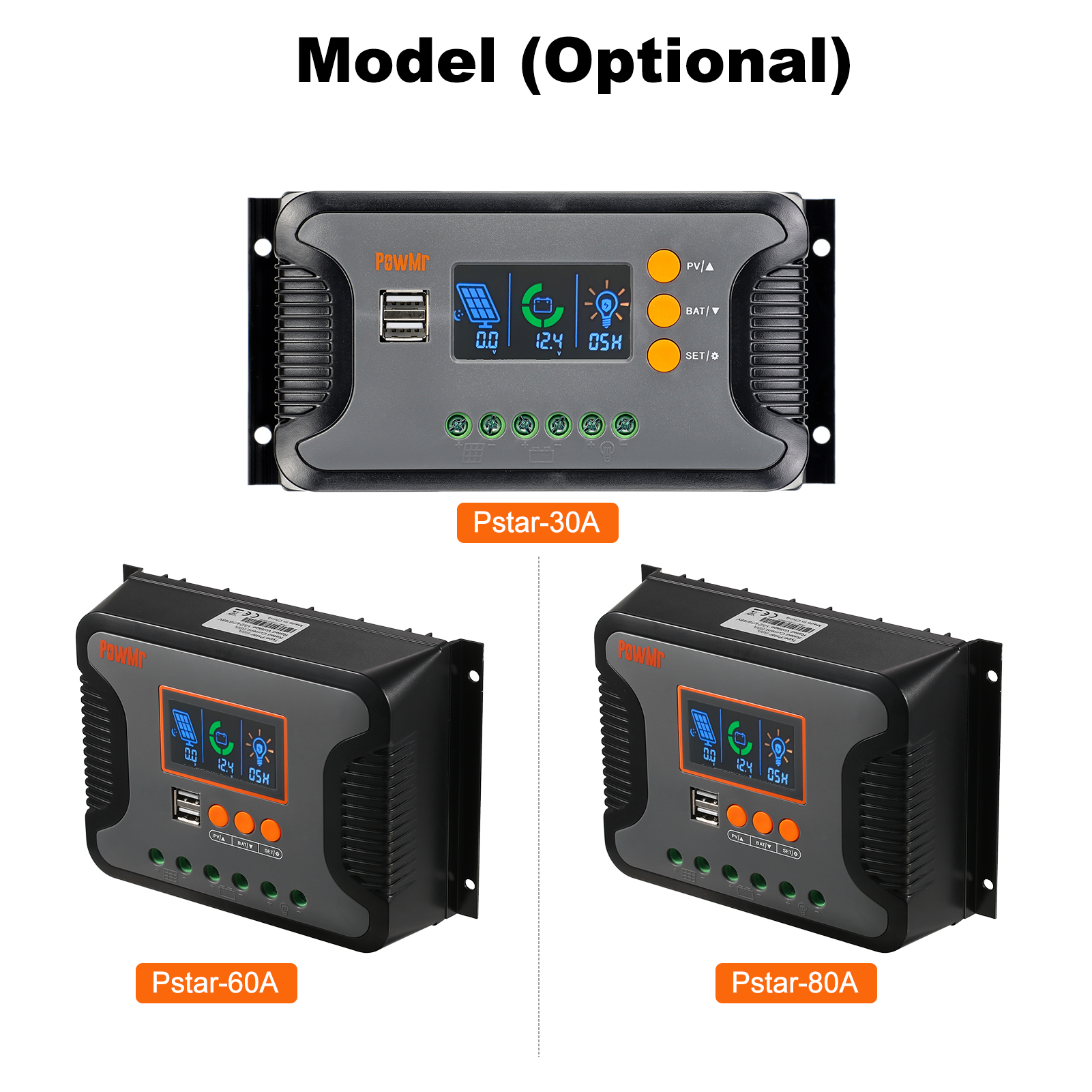 30a Pwm Solar-leistungsregler 12v-48v Batterieladegerät Lithium-ladung Mit Lcd-anzeige Bulk/boost/float 12v/24v/36v/48v Automatische Erkennung Dual 5v Usb-ausgang.